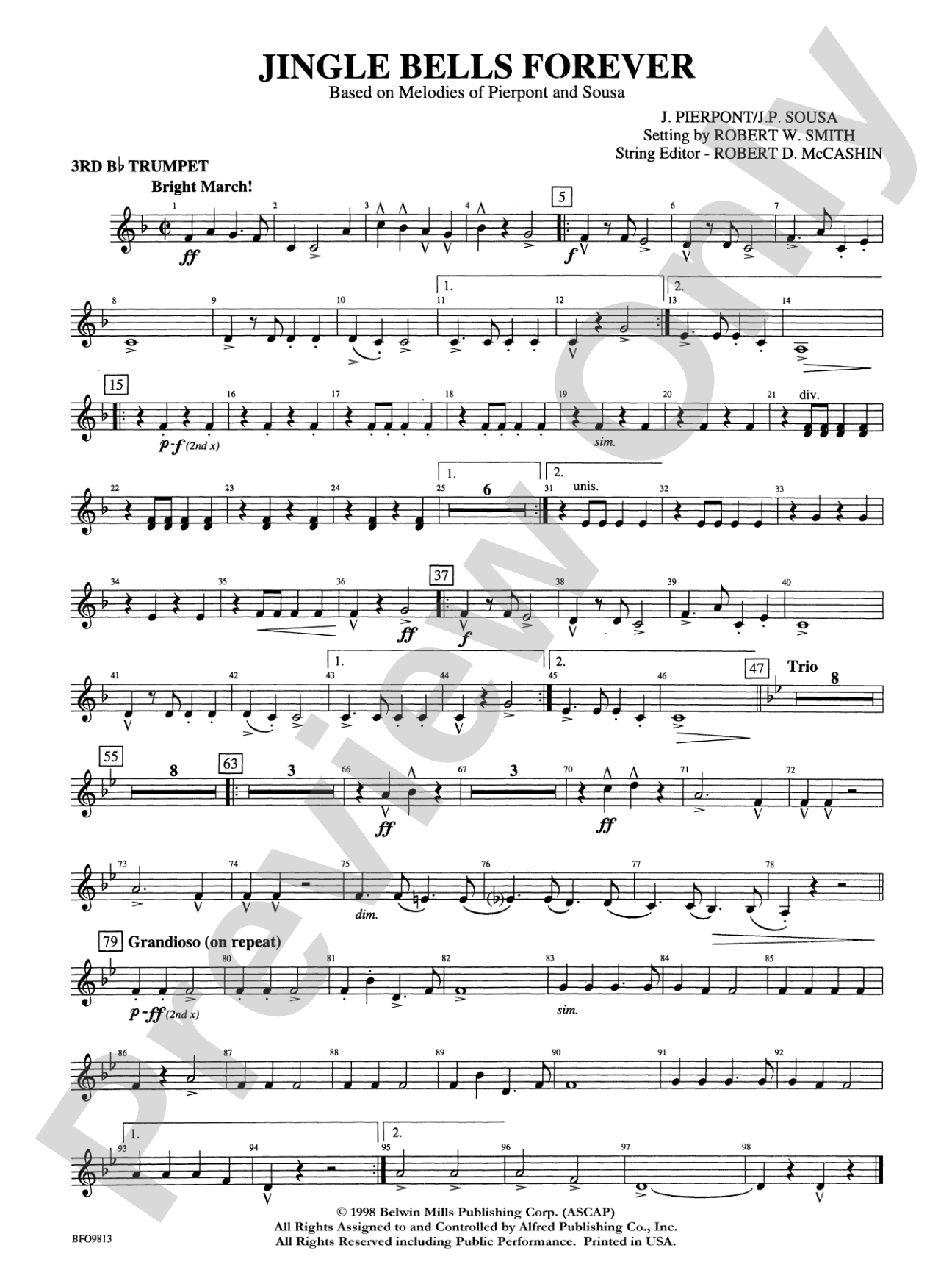 Jingle Bells Forever: 3rd B-flat Trumpet