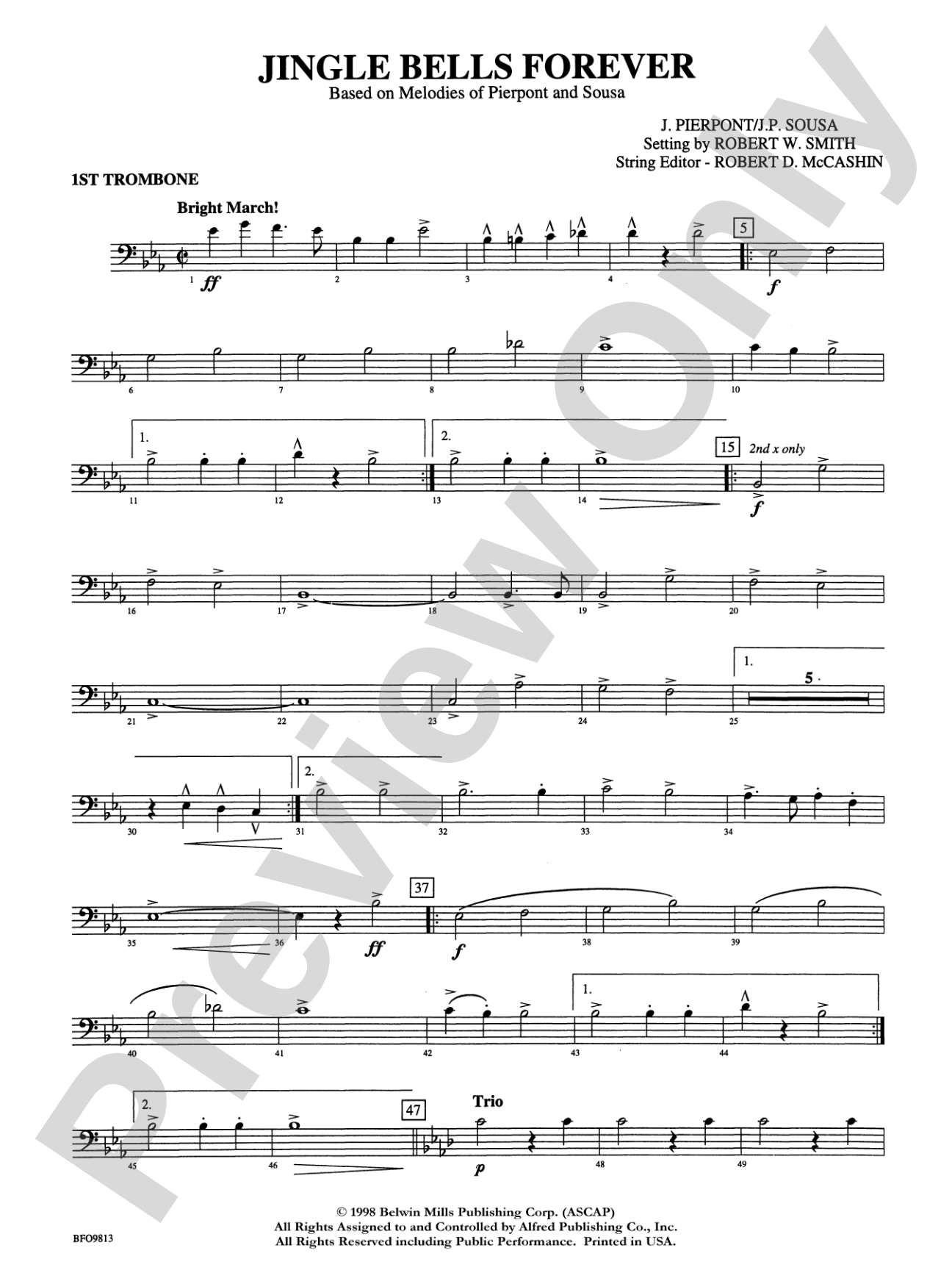 Jingle Bells Forever: 1st Trombone