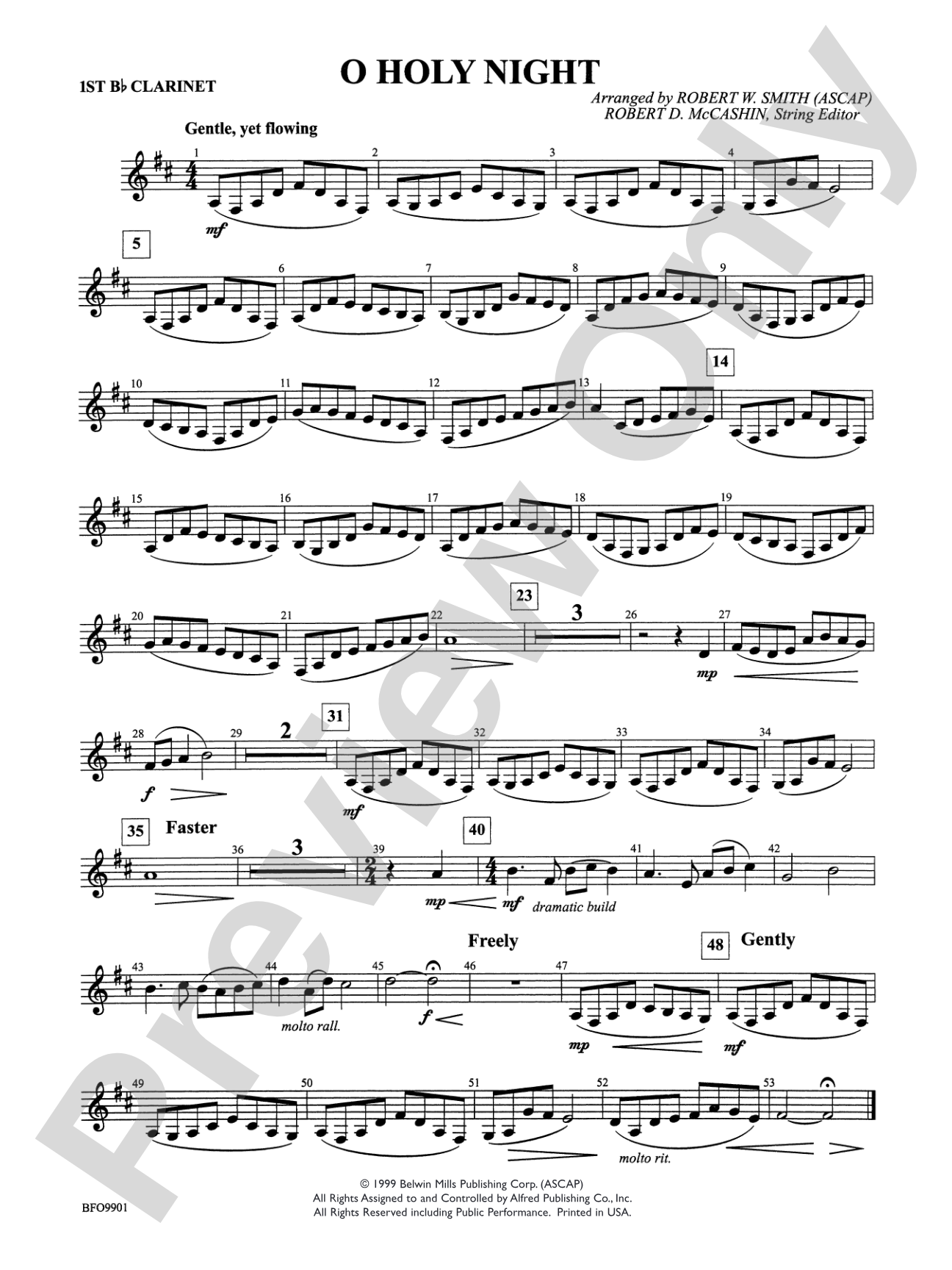 O Holy Night: 1st B-flat Clarinet