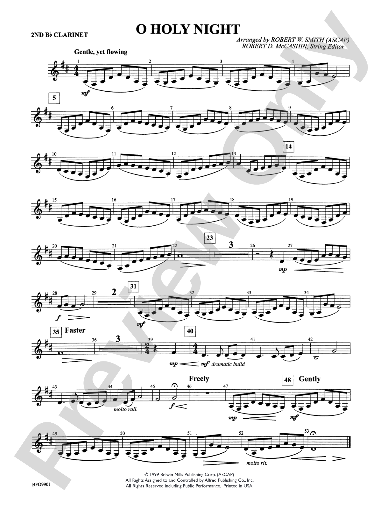 O Holy Night: 2nd B-flat Clarinet