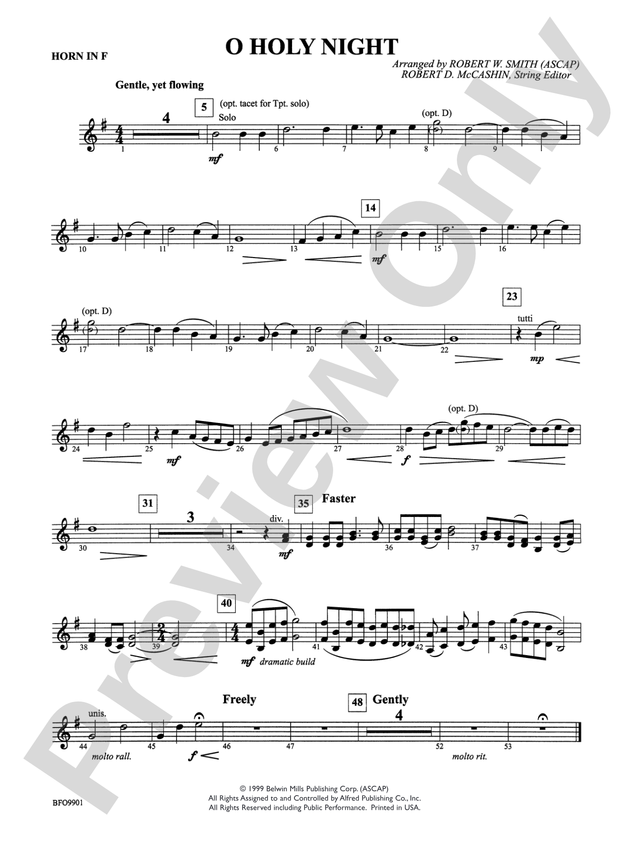 O Holy Night: 1st F Horn