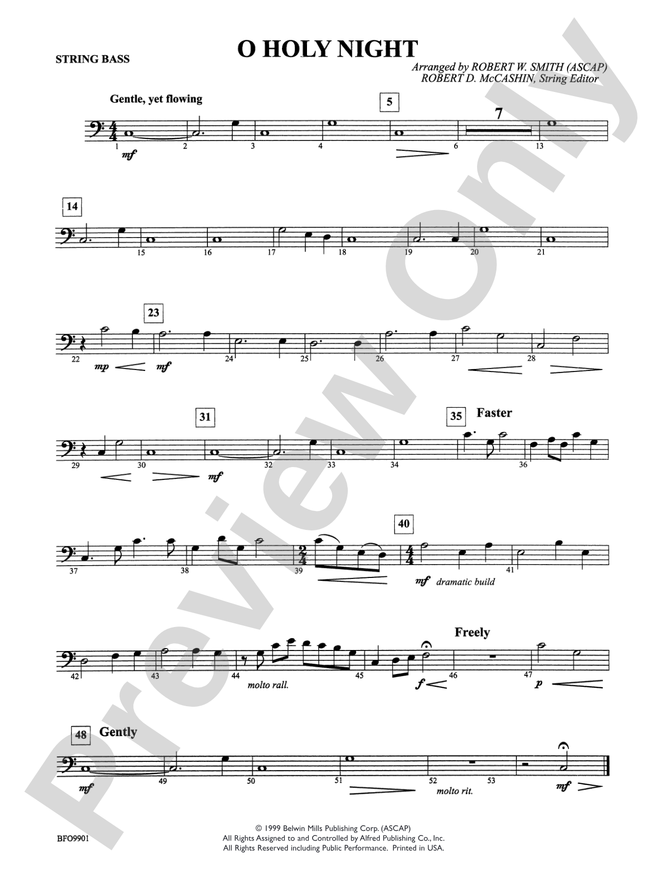 O Holy Night: String Bass