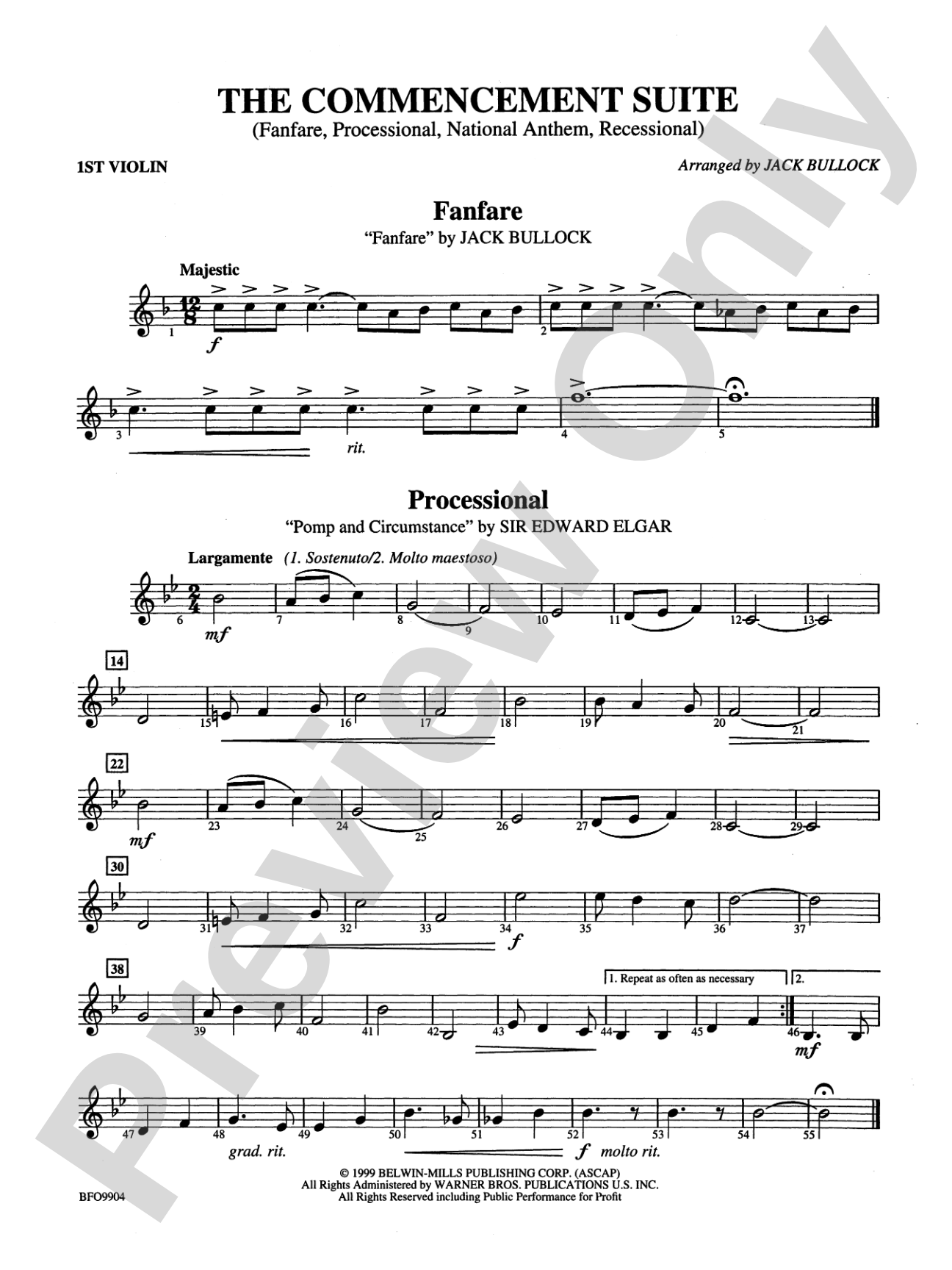 Commencement Suite: 1st Violin