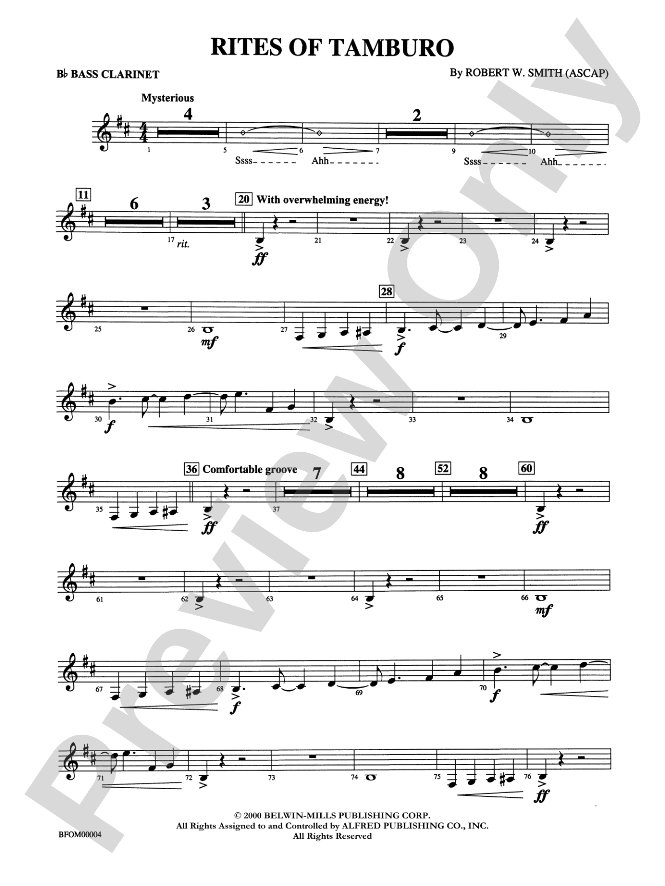 Rites of Tamburo: B-flat Bass Clarinet