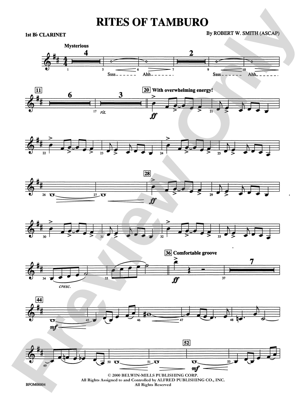 Rites of Tamburo: 1st B-flat Clarinet