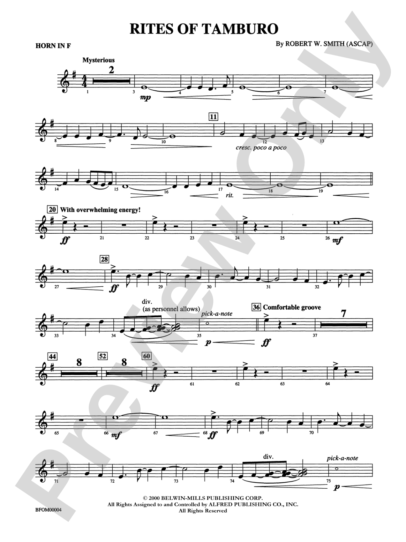 Rites of Tamburo: 1st F Horn