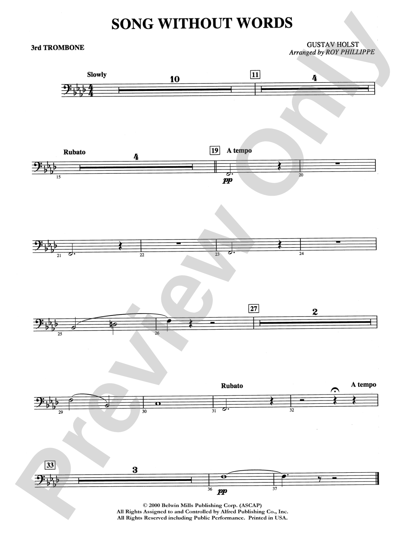 Song without Words: 3rd Trombone