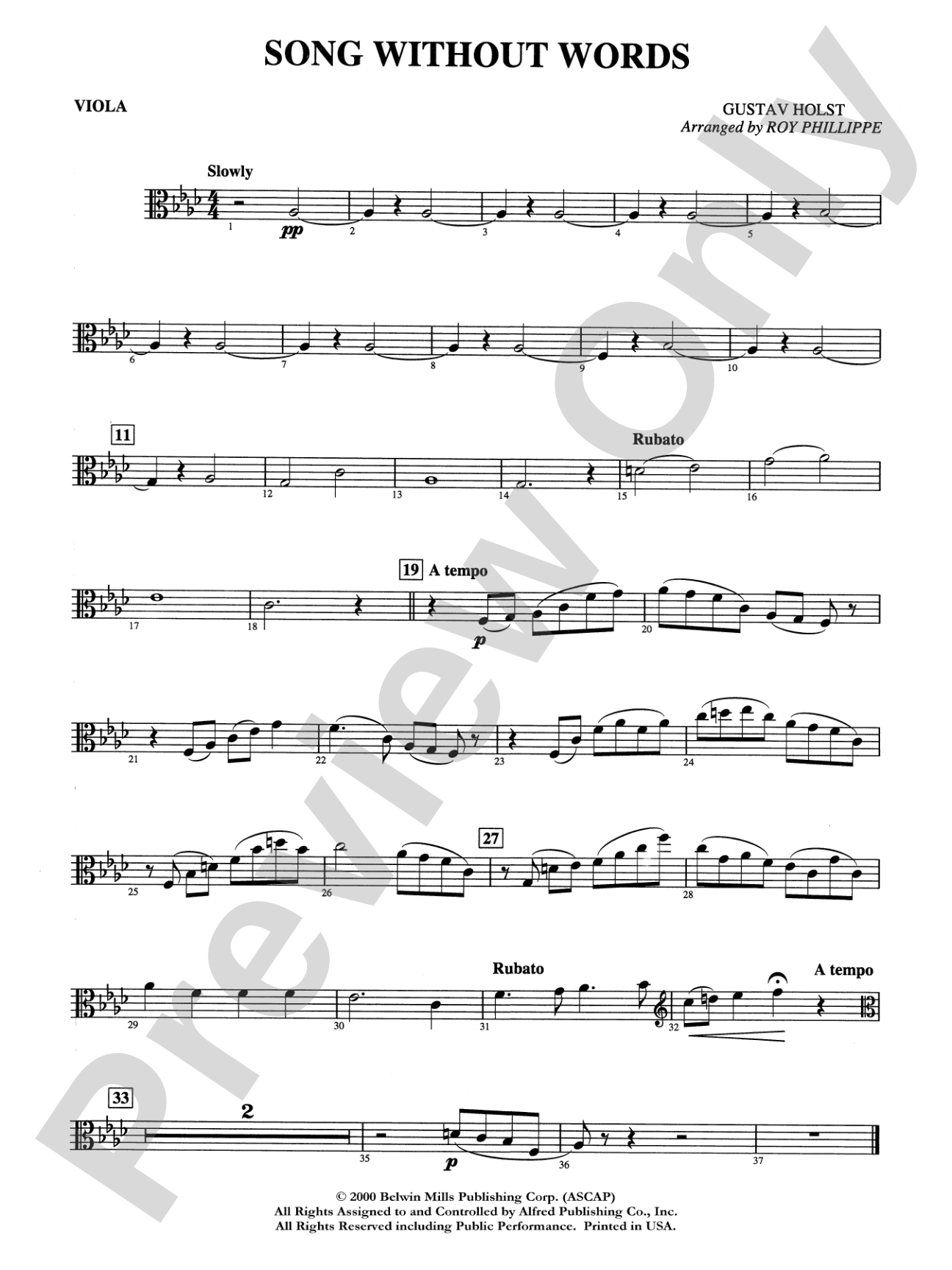 Song without Words: Viola