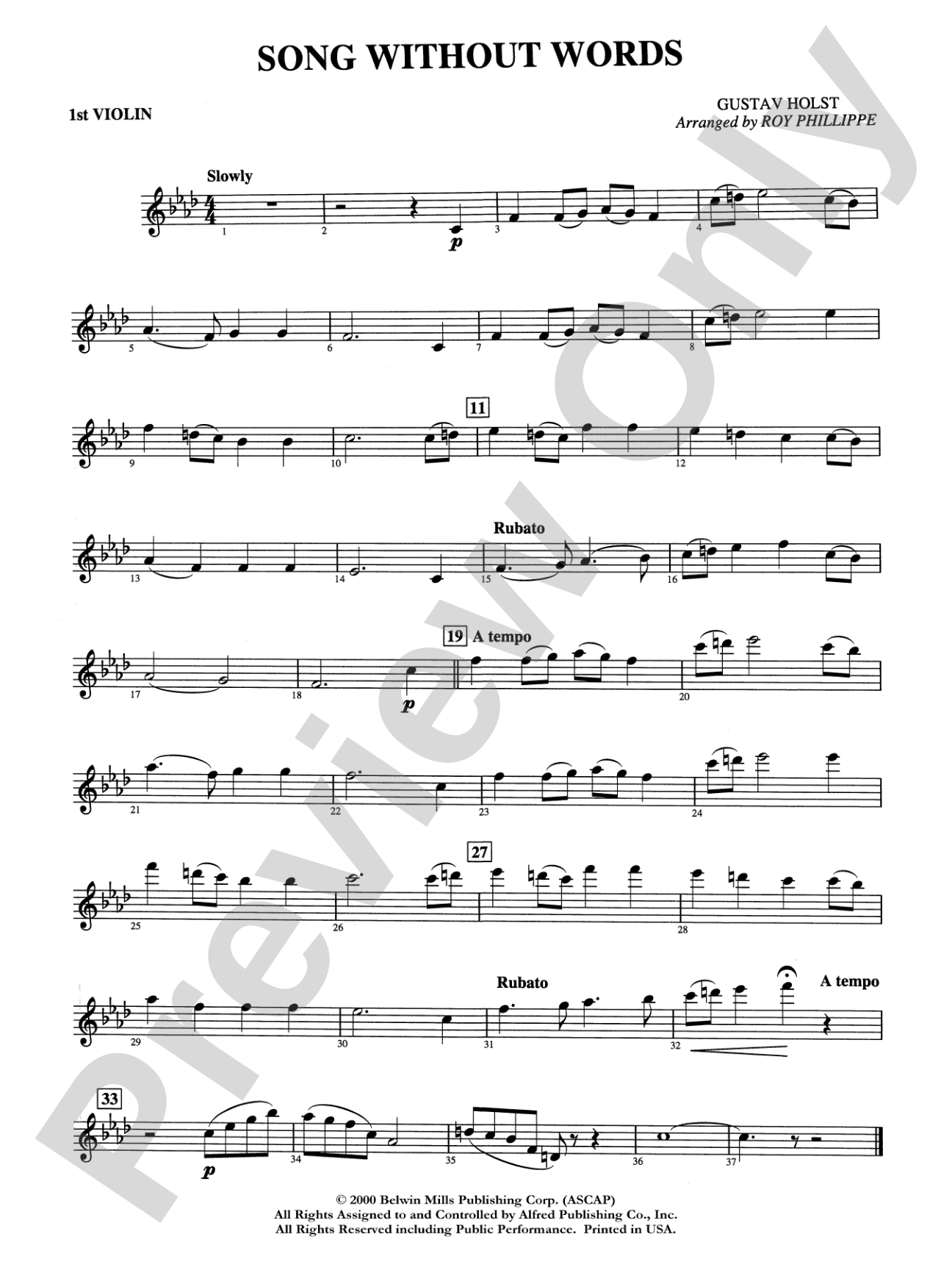 Song without Words: 1st Violin