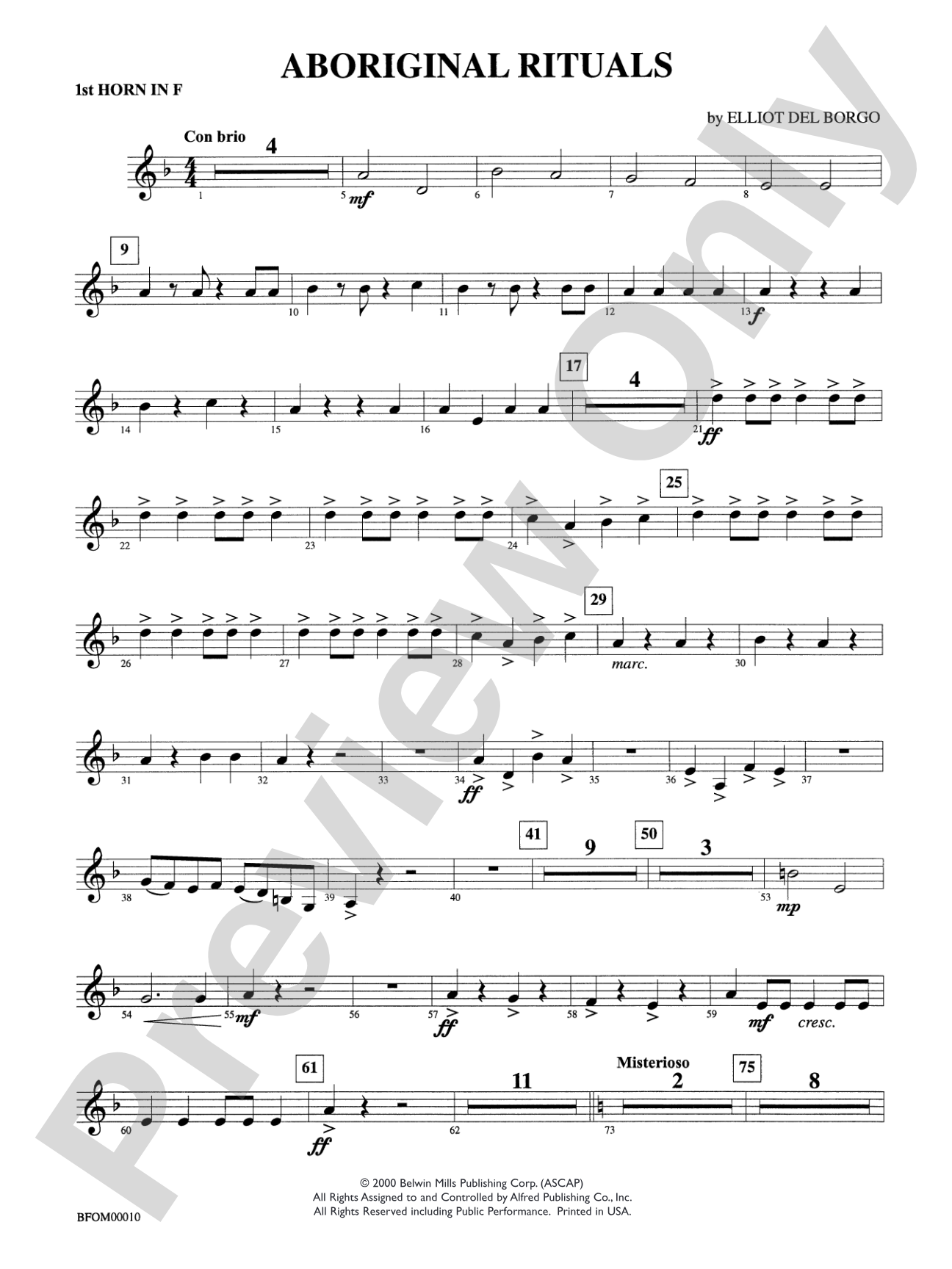 Aboriginal Rituals: 1st F Horn