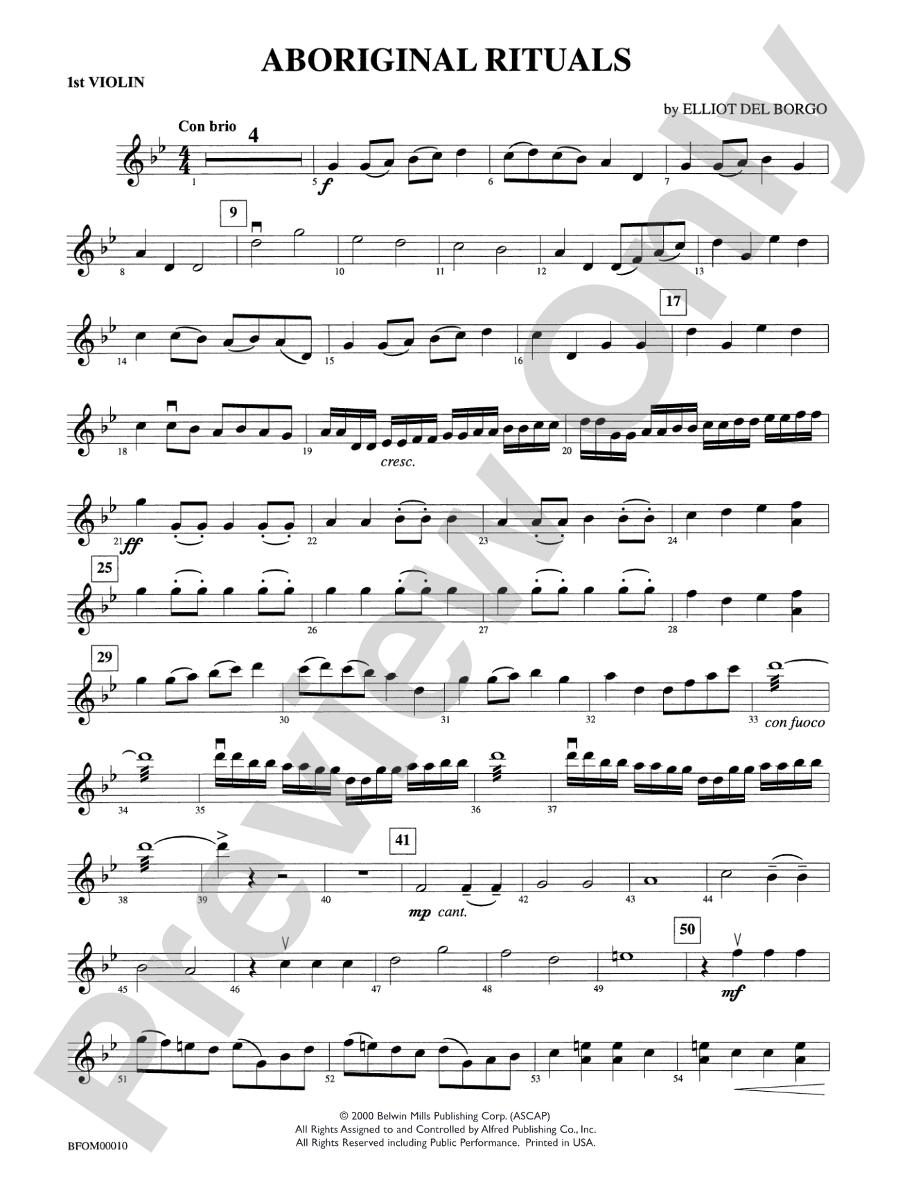 Aboriginal Rituals: 1st Violin