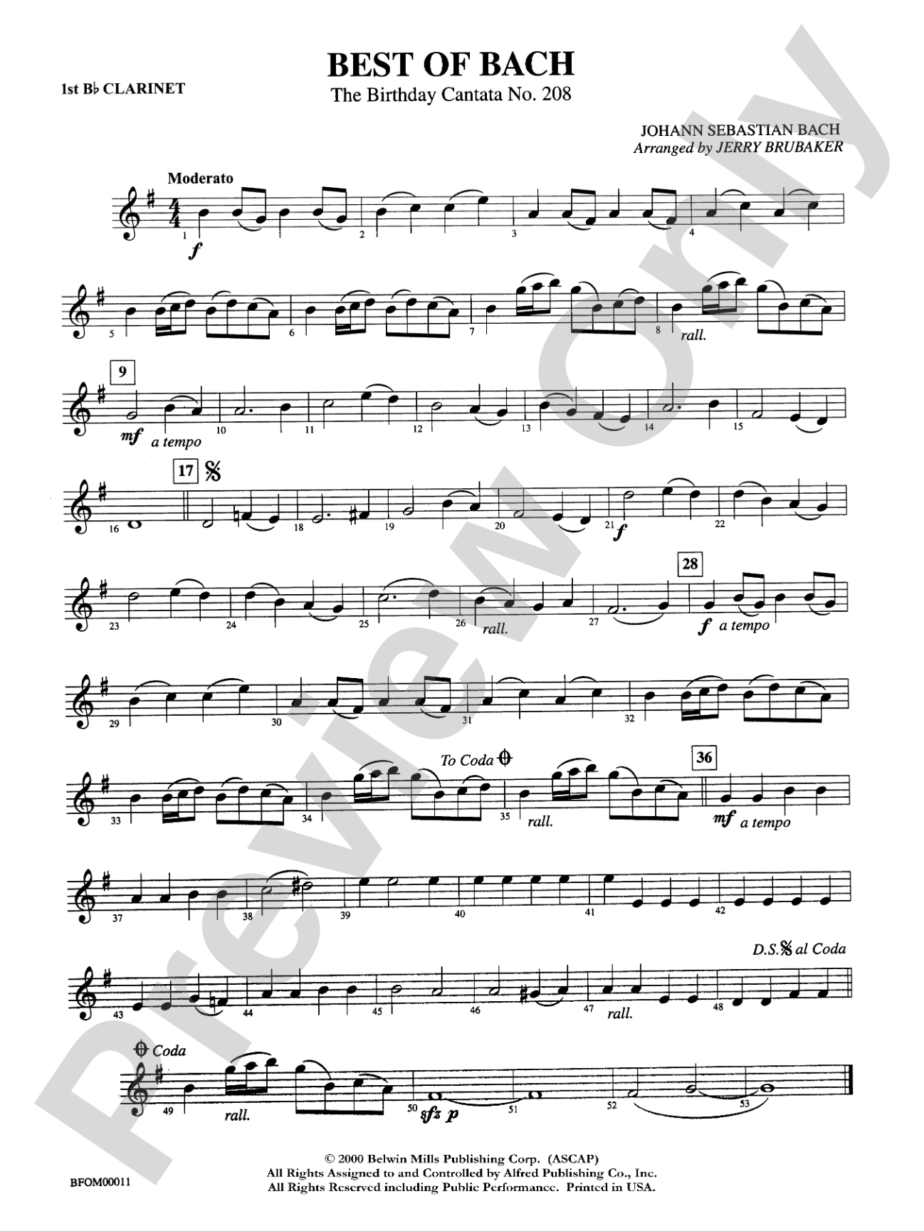 Best of Bach: 1st B-flat Clarinet