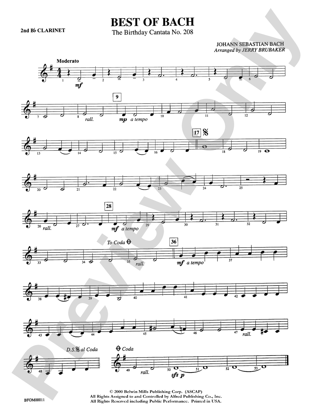 Best of Bach: 2nd B-flat Clarinet
