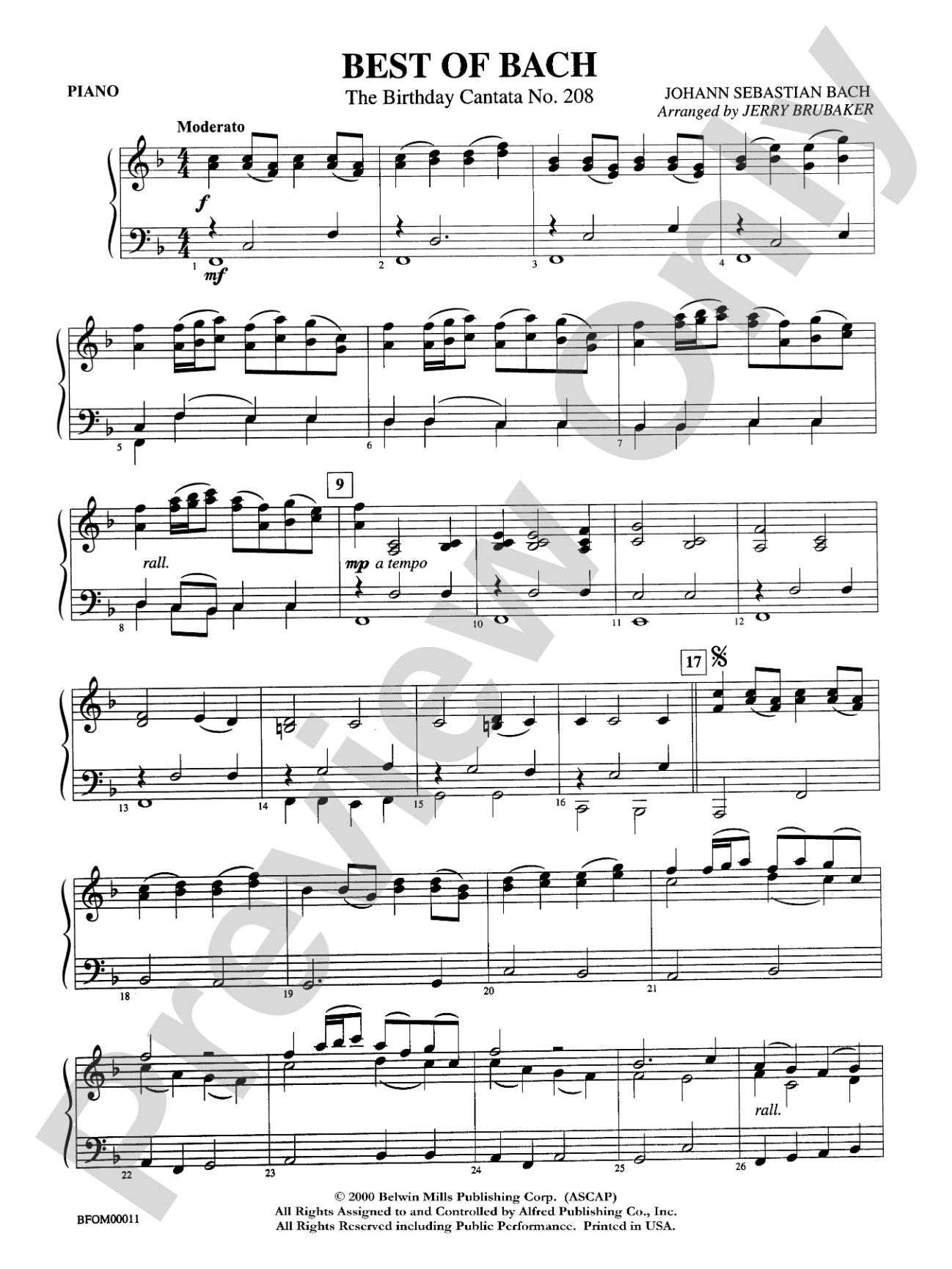 Best of Bach: Piano Accompaniment