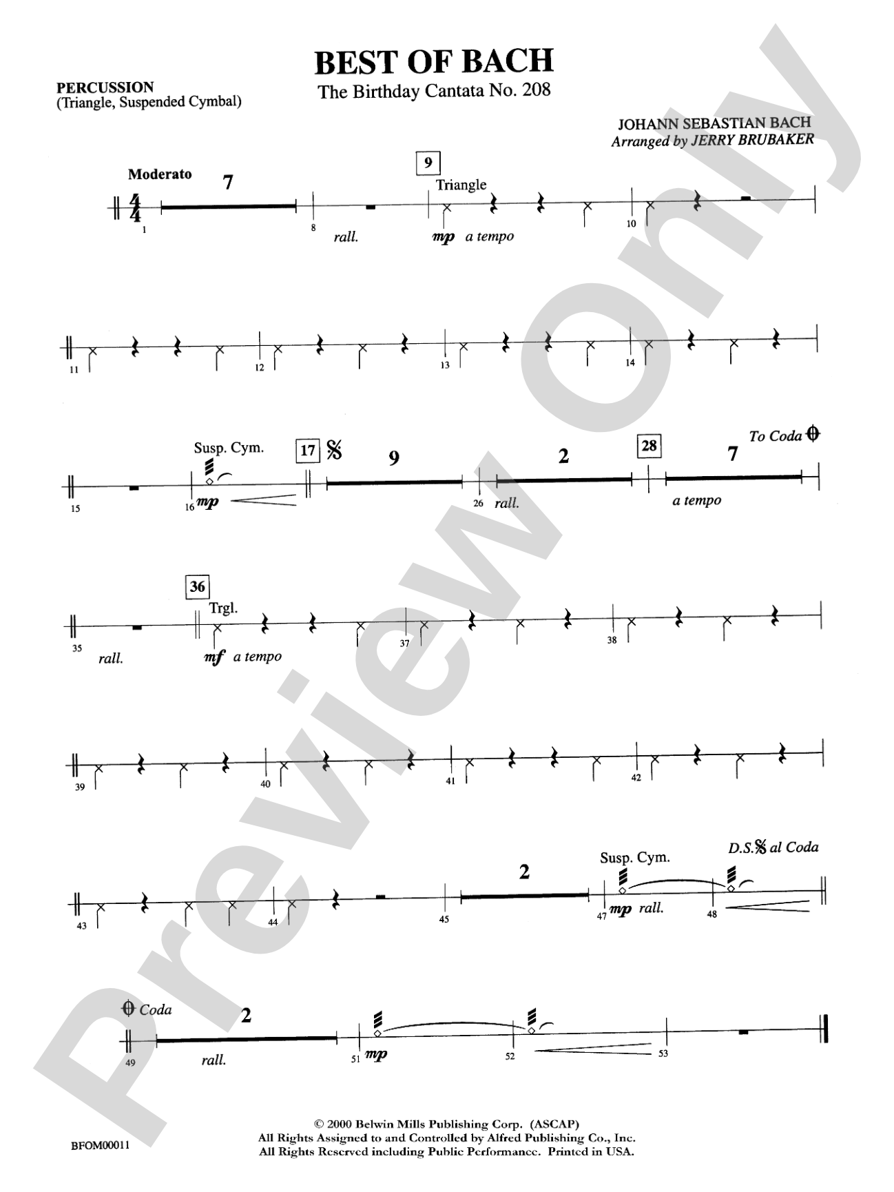 Best of Bach: 1st Percussion