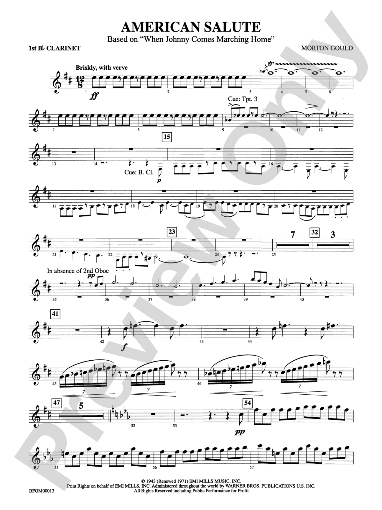 American Salute: 1st B-flat Clarinet