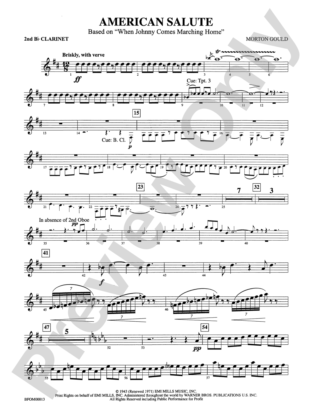 American Salute: 2nd B-flat Clarinet