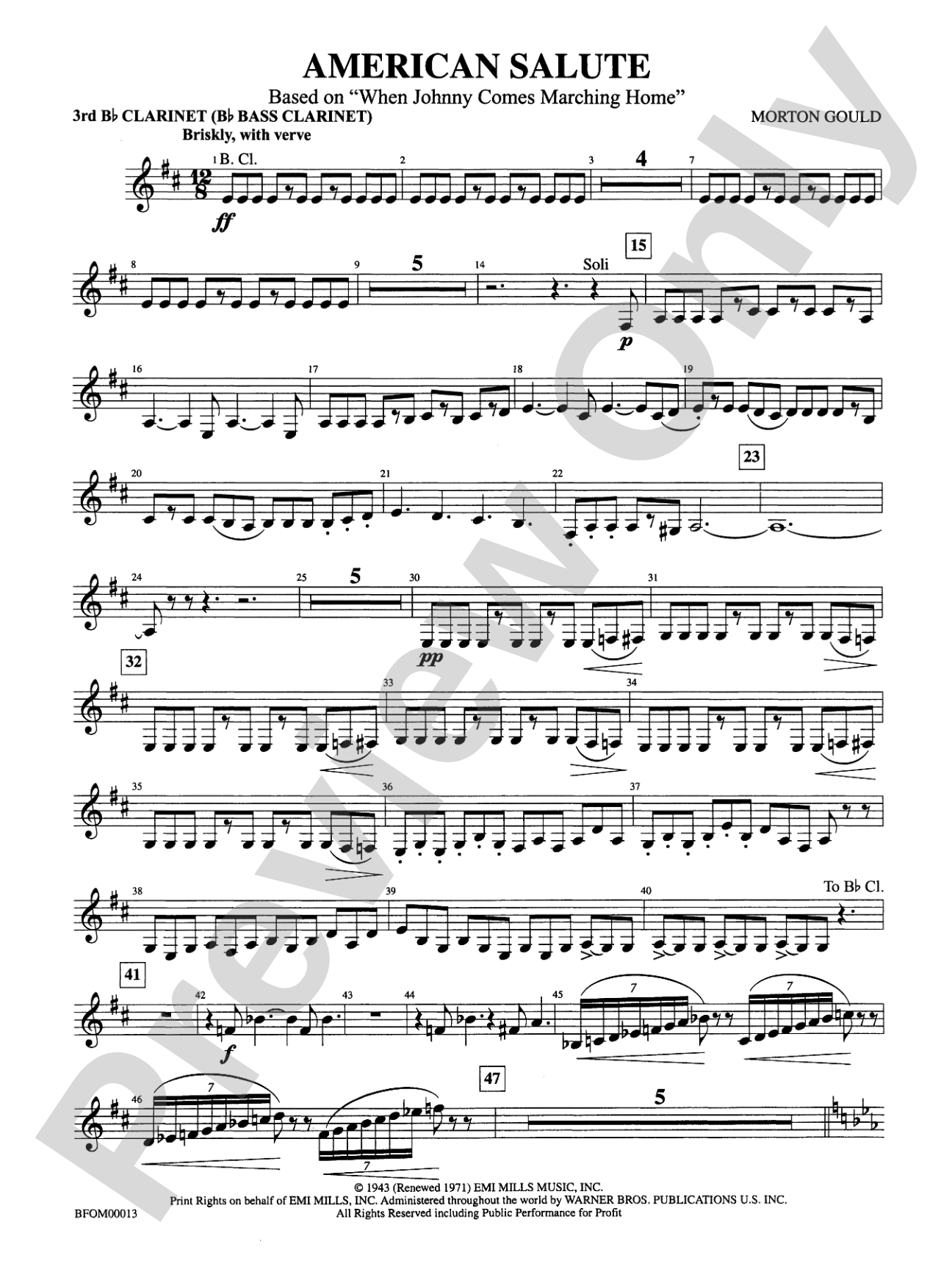 American Salute: 3rd B-flat Clarinet