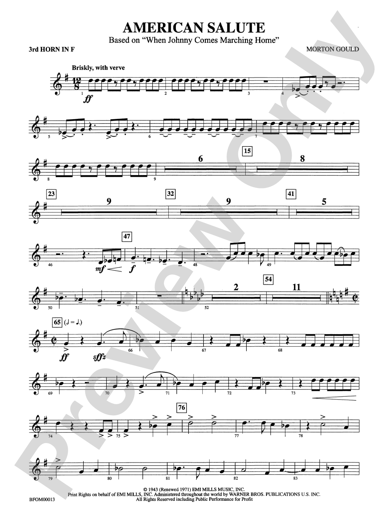 American Salute: 3rd F Horn