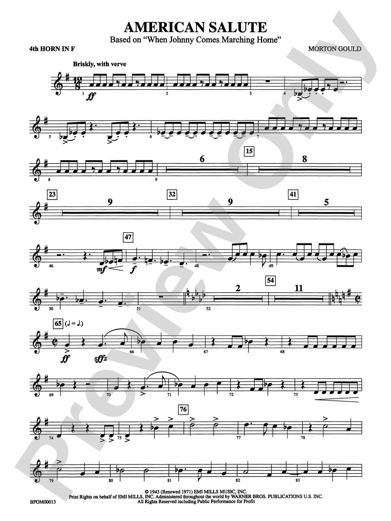 American Salute: 4th F Horn