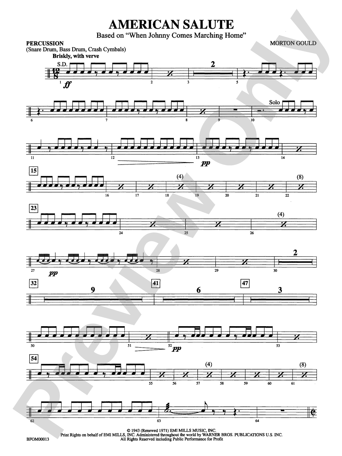 American Salute: 1st Percussion