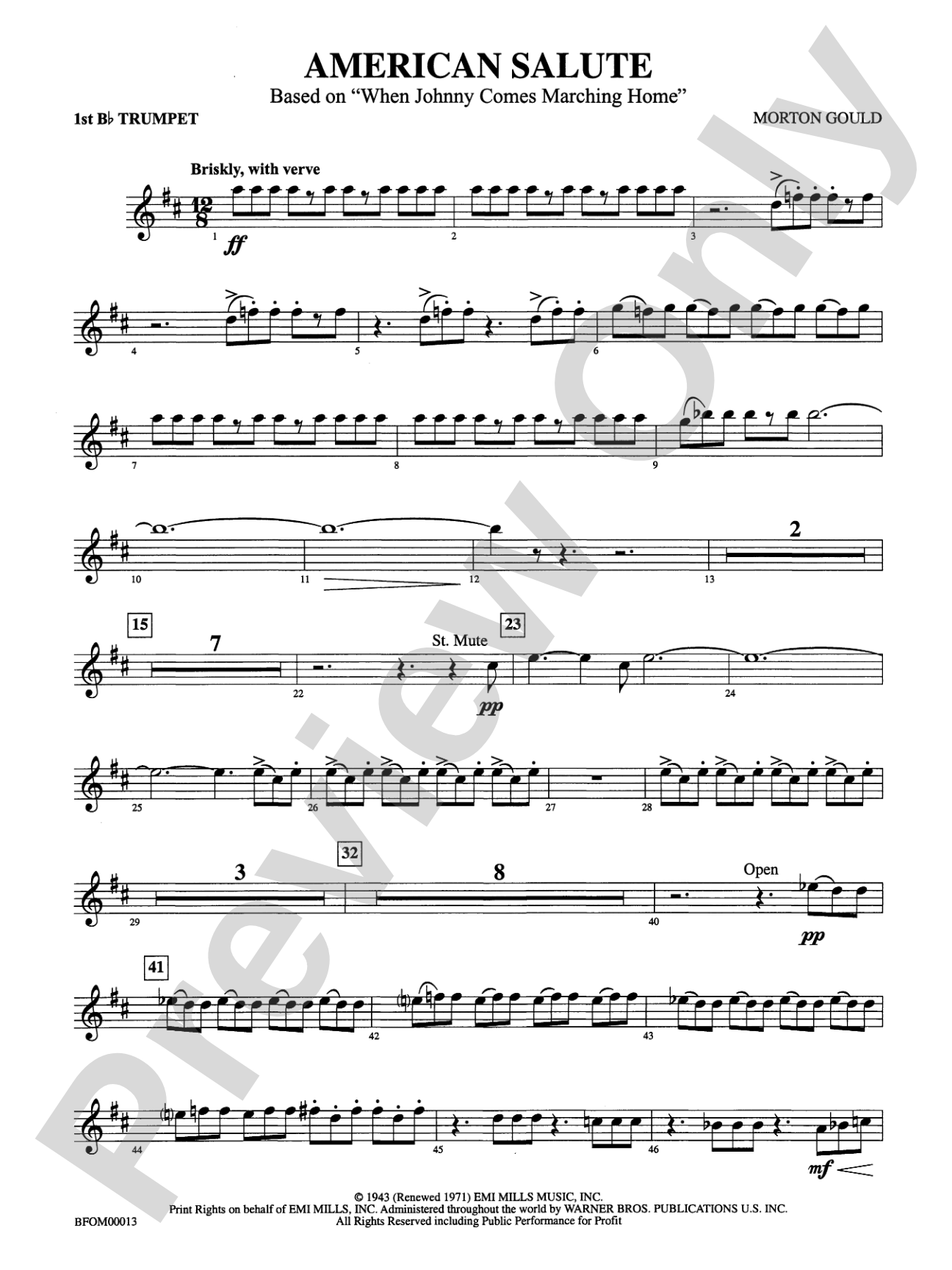 American Salute: 1st B-flat Trumpet