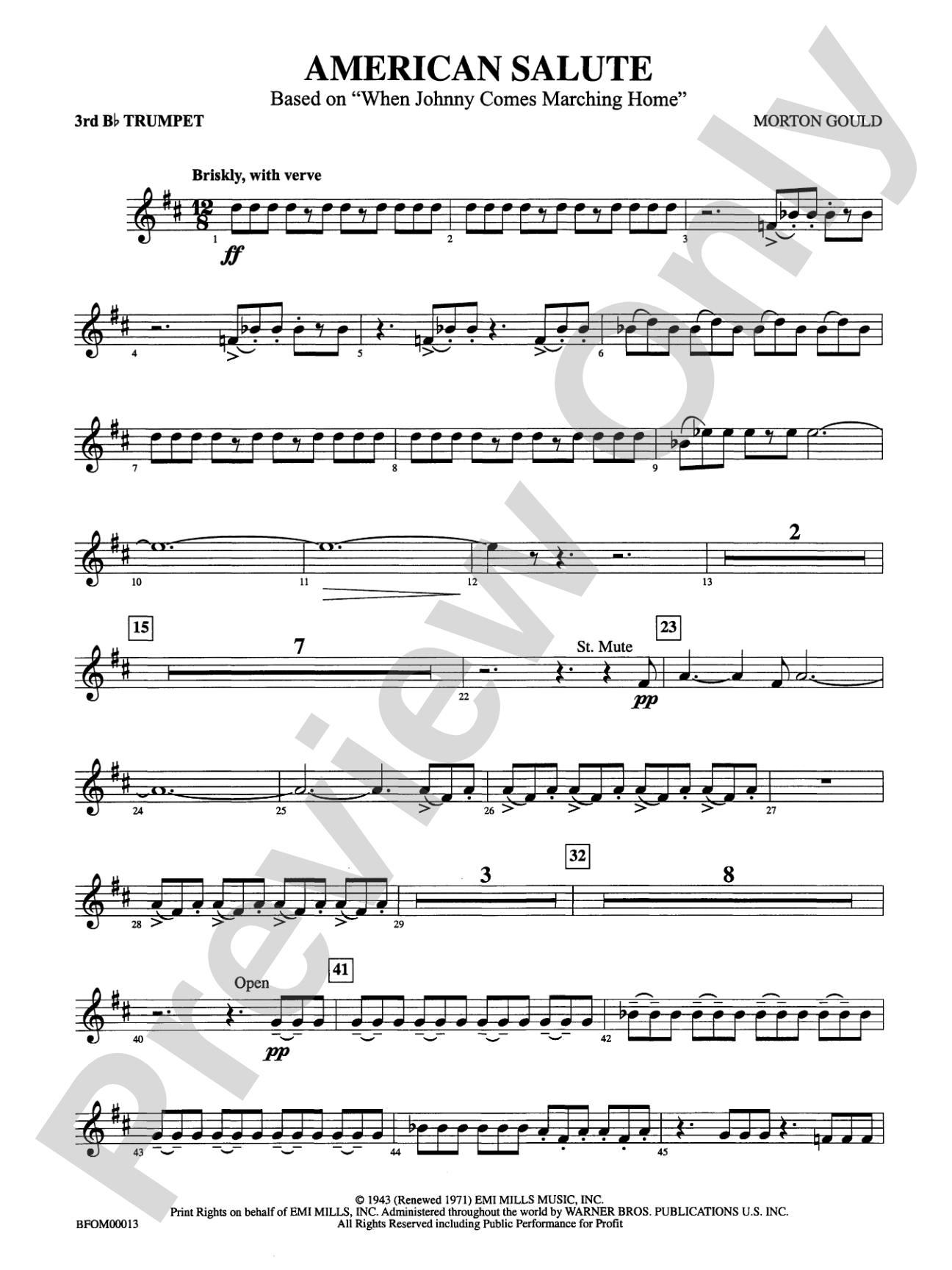 American Salute: 3rd B-flat Trumpet
