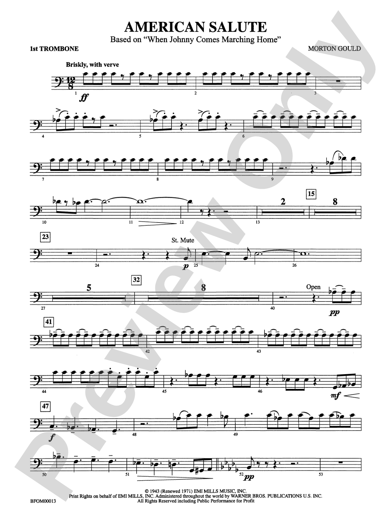 American Salute: 1st Trombone