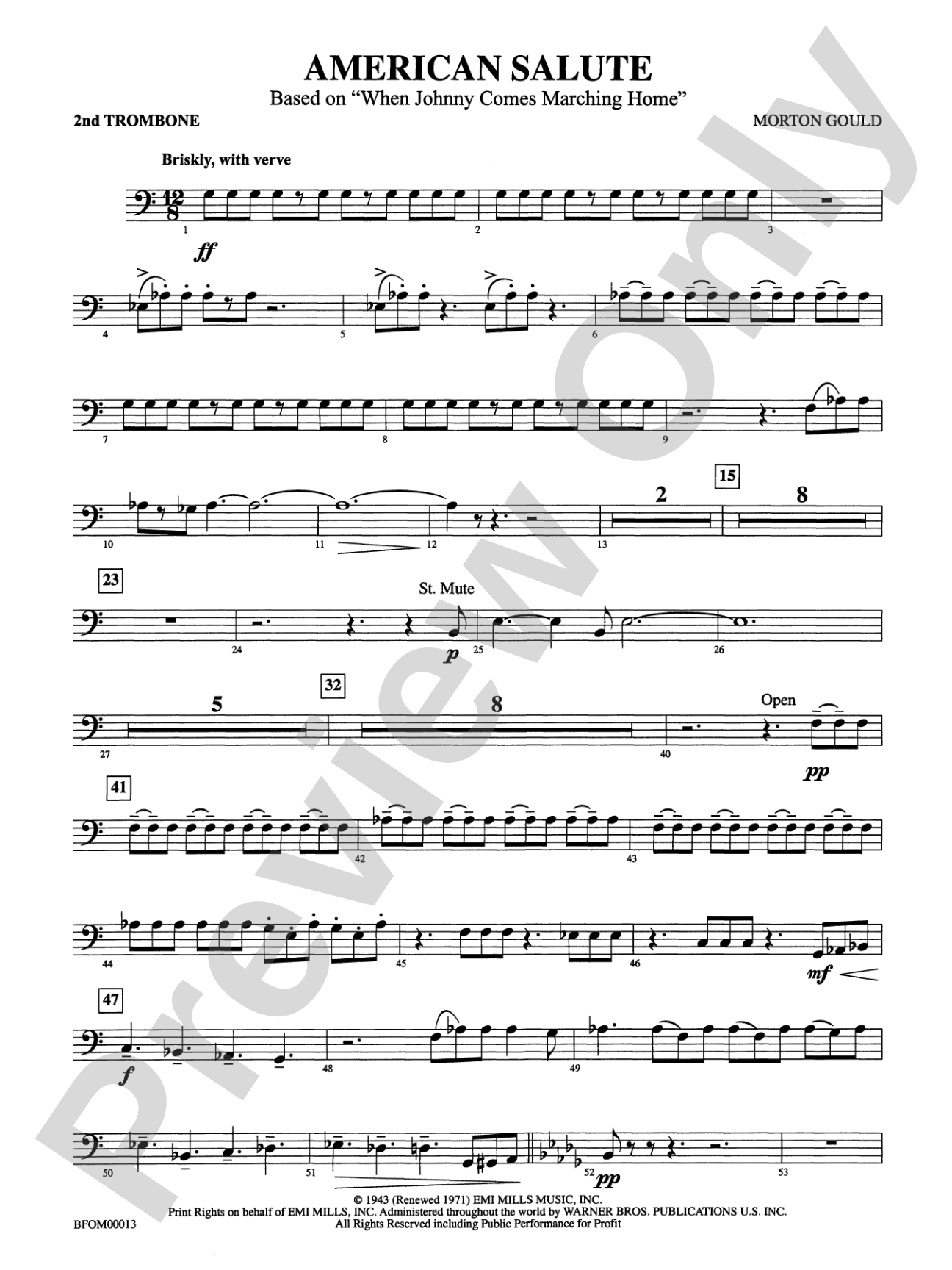 American Salute: 2nd Trombone