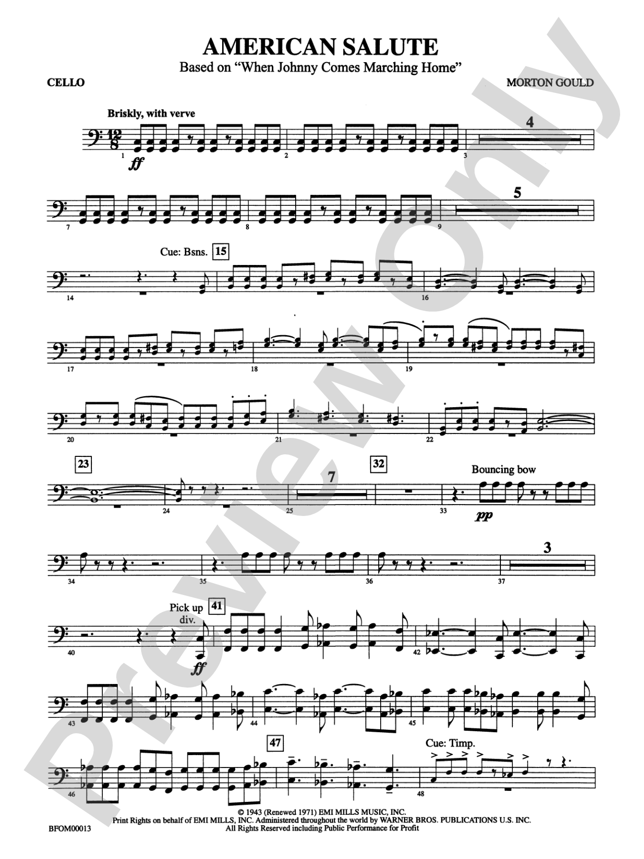 American Salute: Cello