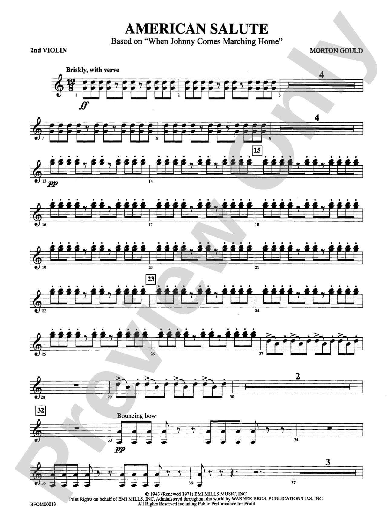 American Salute: 2nd Violin