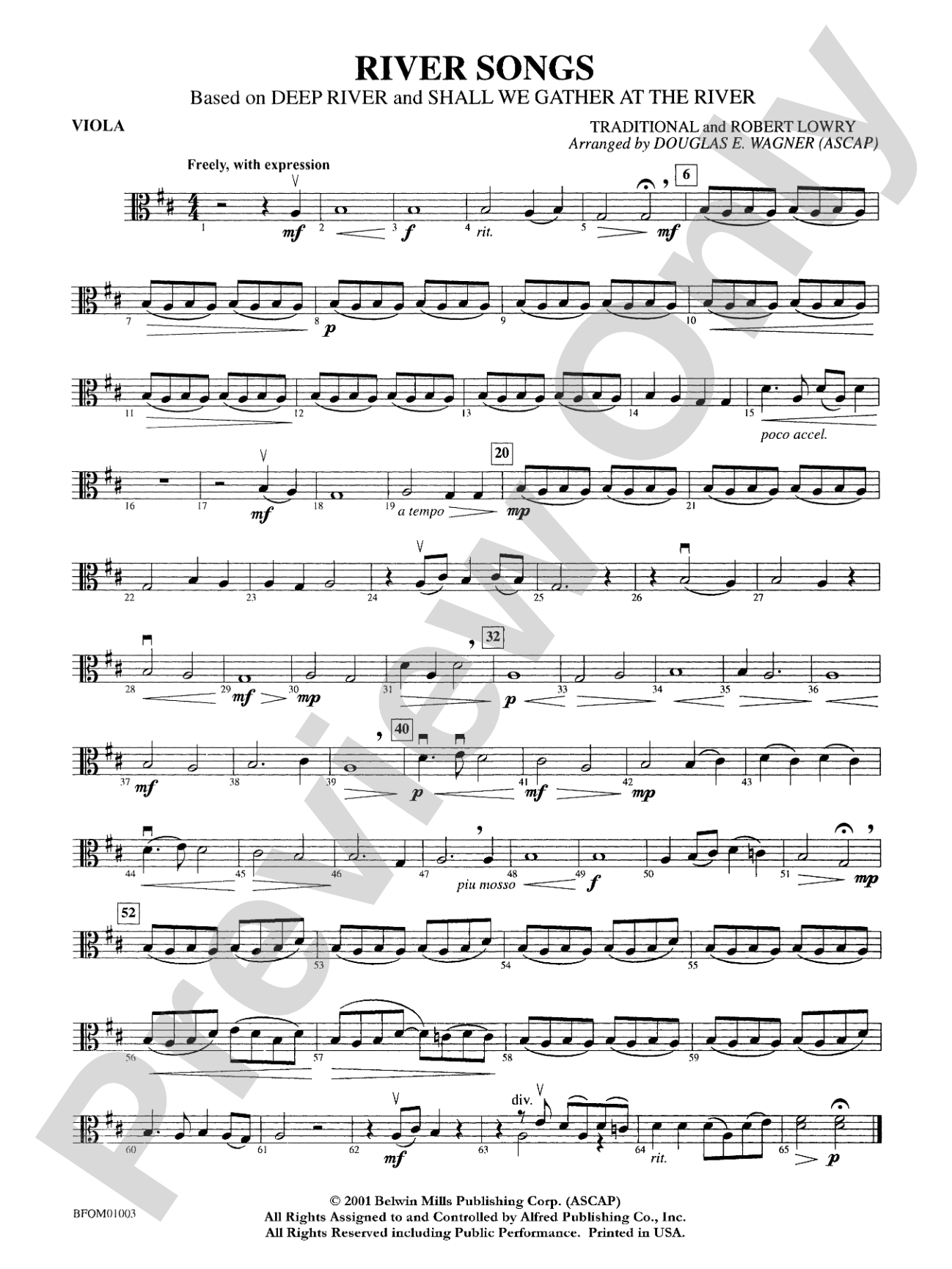 River Songs (based on "Deep River" and "Shall We Gather at the River"): Viola