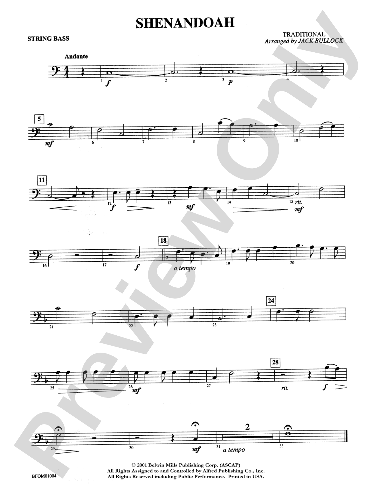 Shenandoah: String Bass