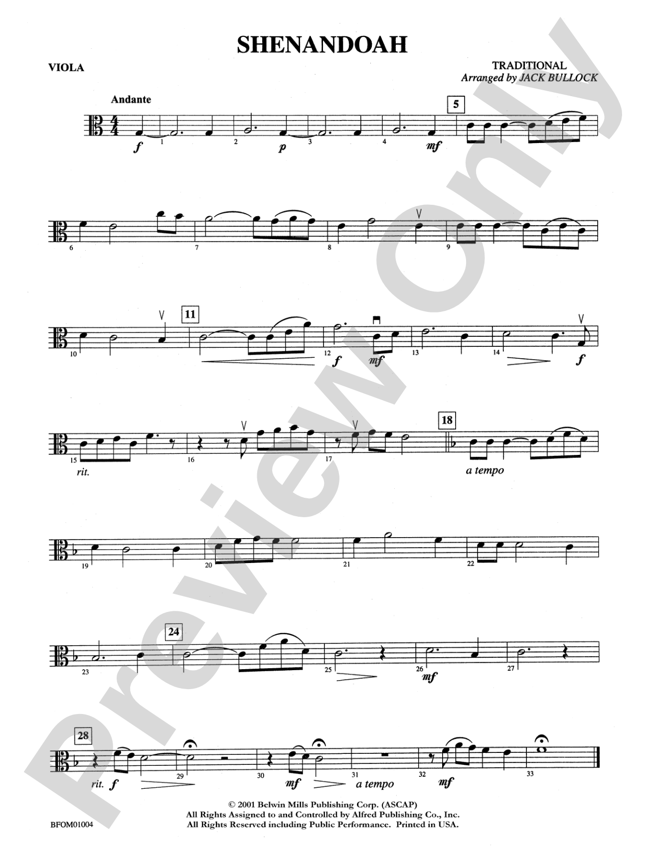 Shenandoah: Viola