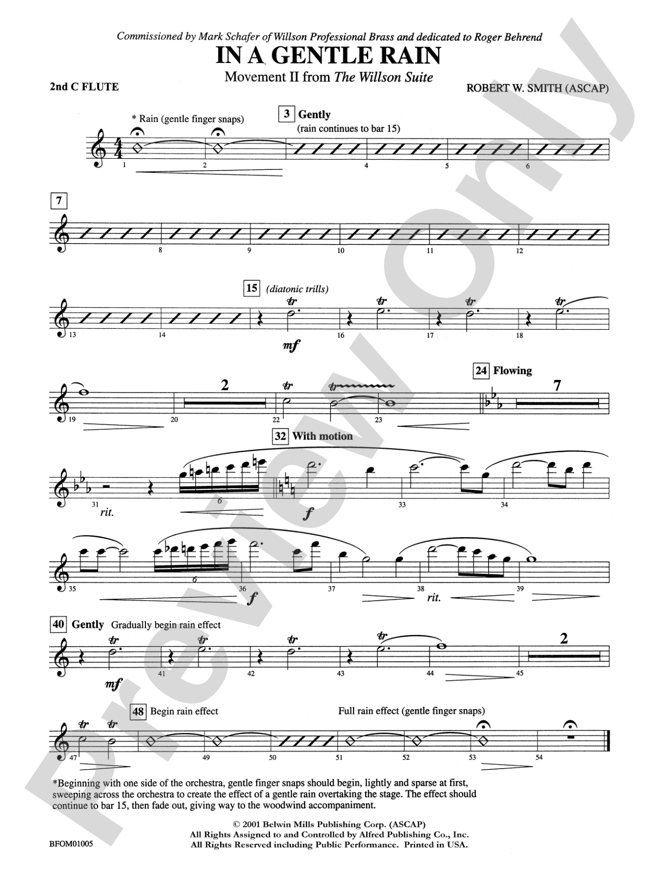 In a Gentle Rain (Movement II from the Willson Suite): 2nd Flute