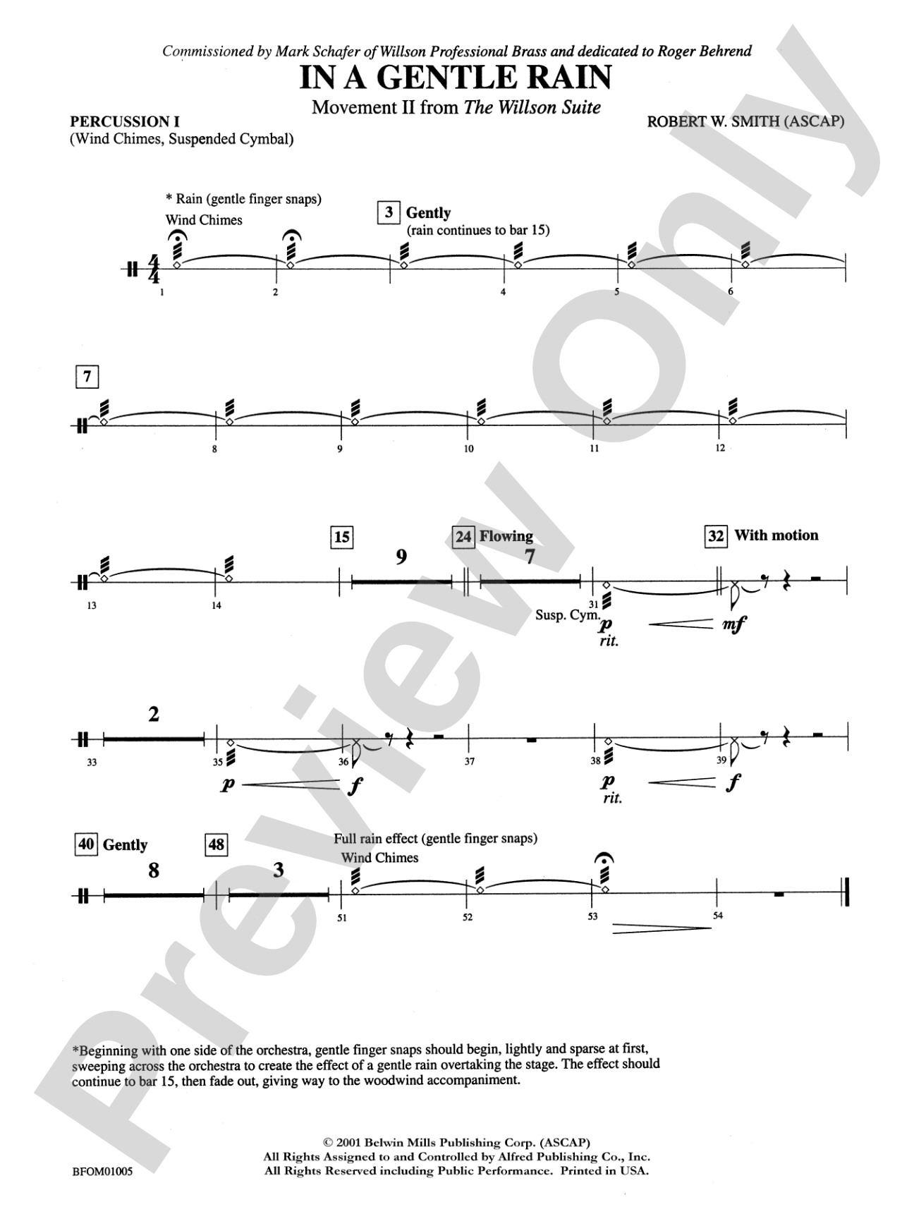 In a Gentle Rain (Movement II from the Willson Suite): 1st Percussion