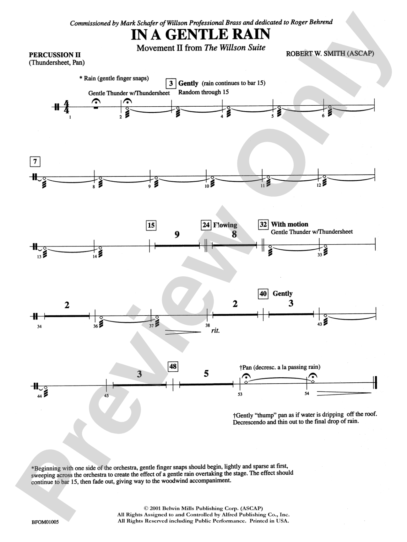 In a Gentle Rain (Movement II from the Willson Suite): 2nd Percussion