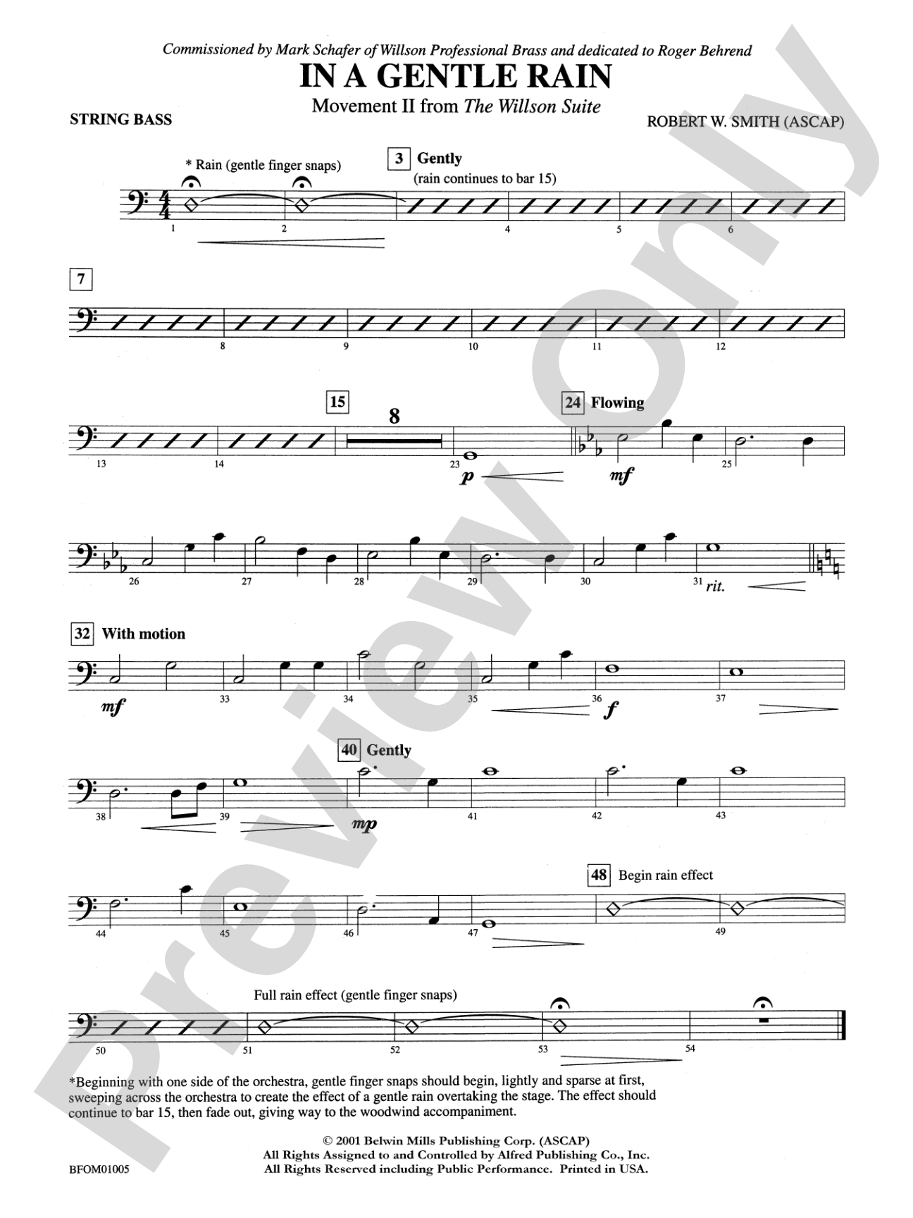 In a Gentle Rain (Movement II from the Willson Suite): String Bass