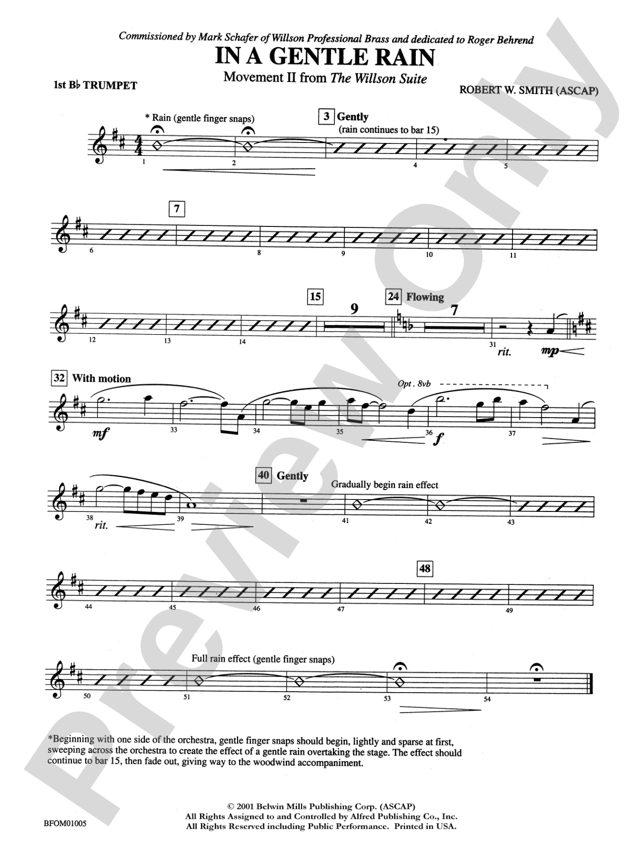 In a Gentle Rain (Movement II from the Willson Suite): 1st B-flat Trumpet
