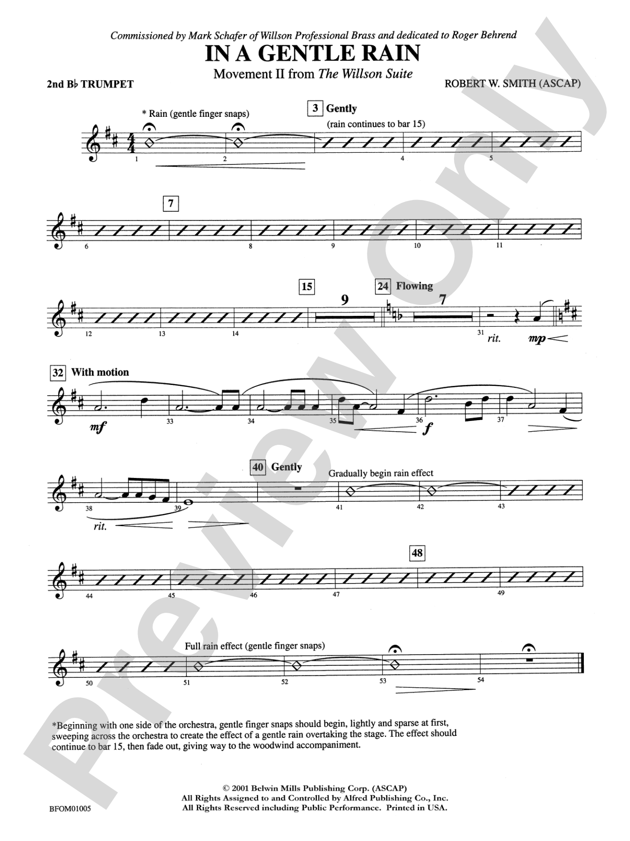 In a Gentle Rain (Movement II from the Willson Suite): 2nd B-flat Trumpet