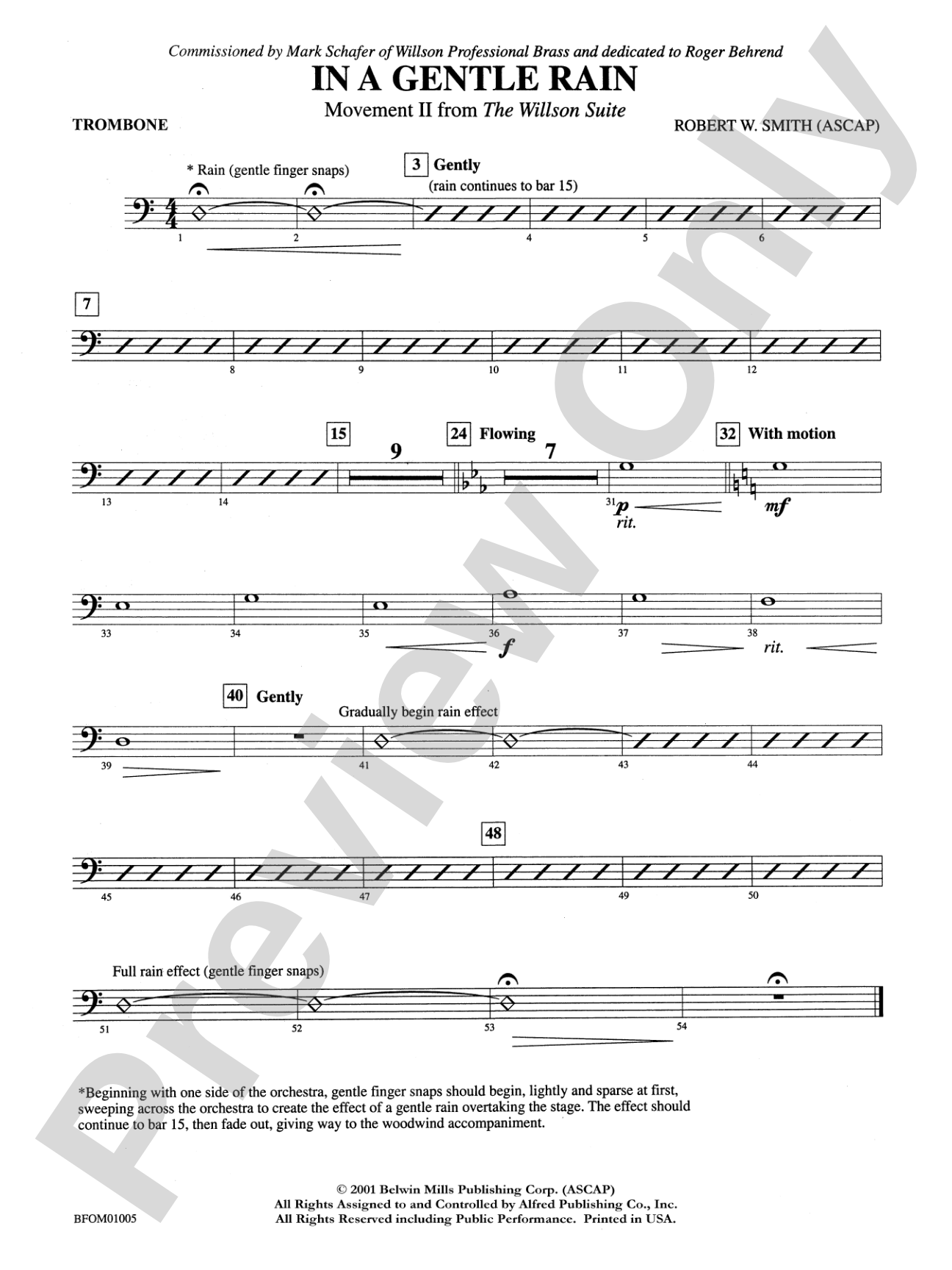 In a Gentle Rain (Movement II from the Willson Suite): 1st Trombone