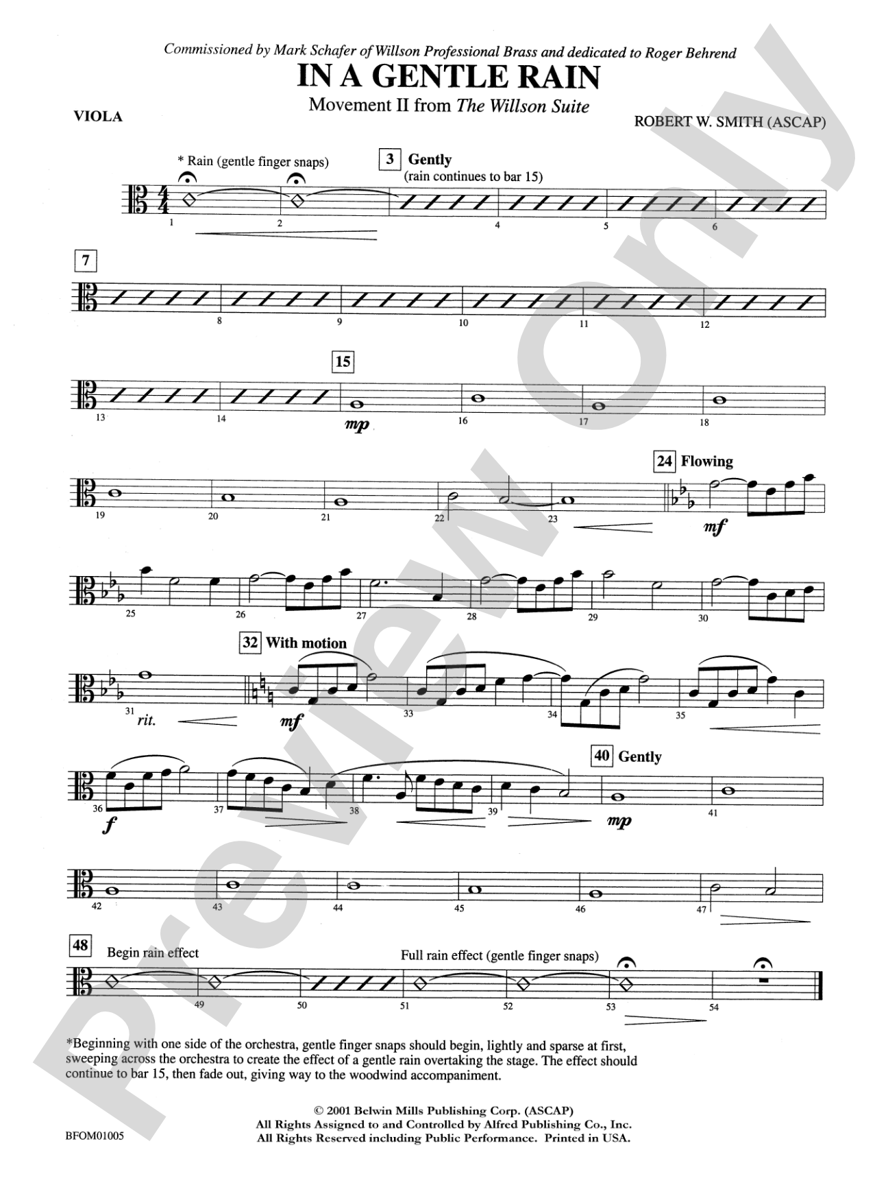 In a Gentle Rain (Movement II from the Willson Suite): Viola