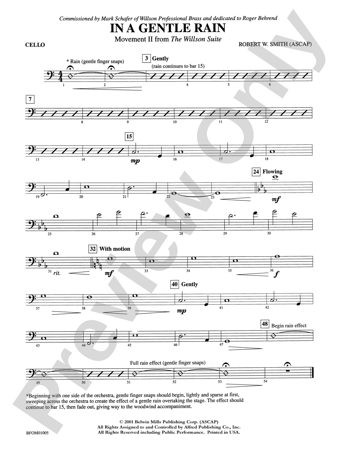 In a Gentle Rain (Movement II from the Willson Suite): Cello