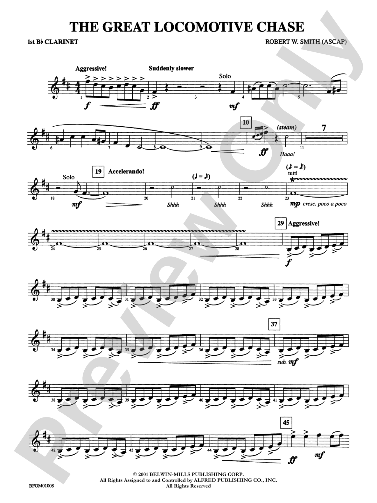 The Great Locomotive Chase: 1st B-flat Clarinet