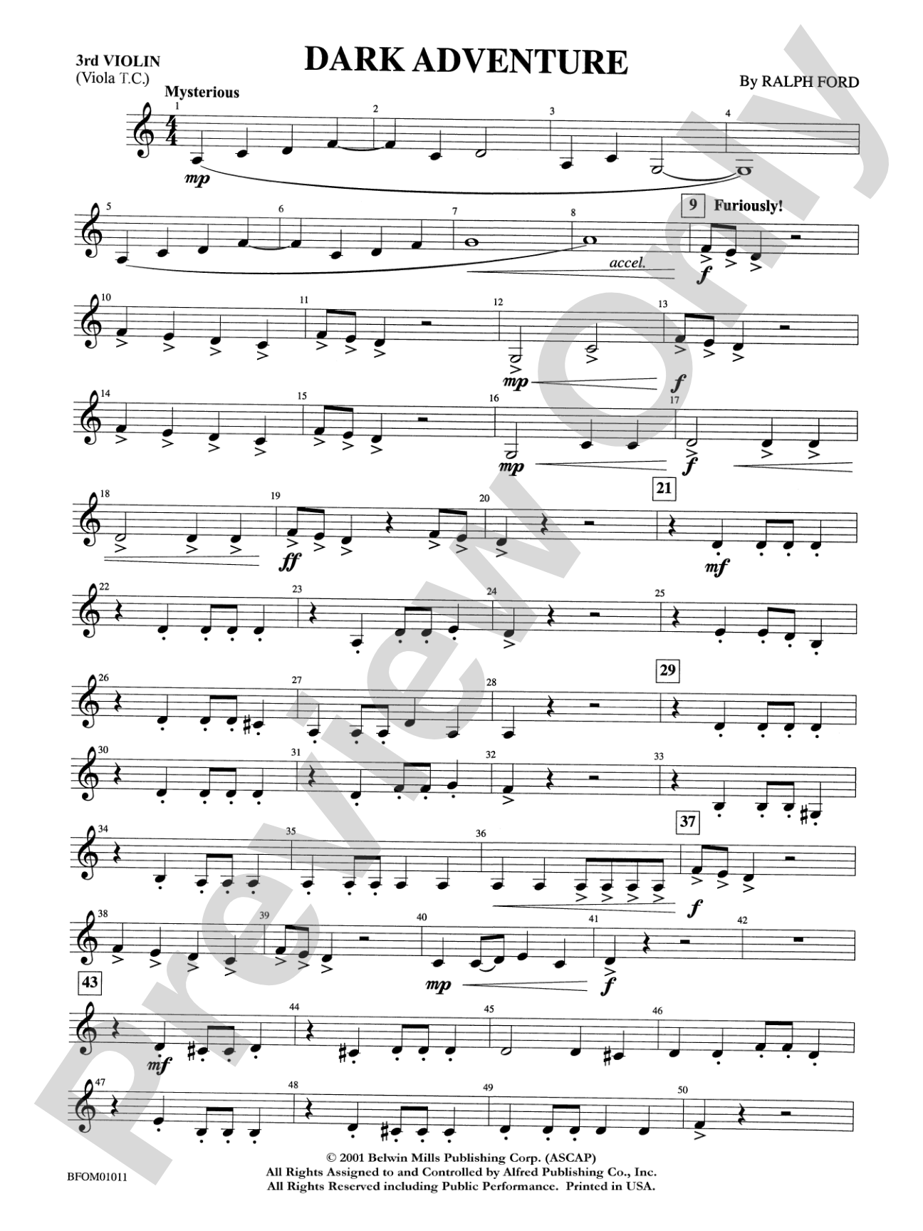 Dark Adventure: 3rd Violin (Viola [TC])