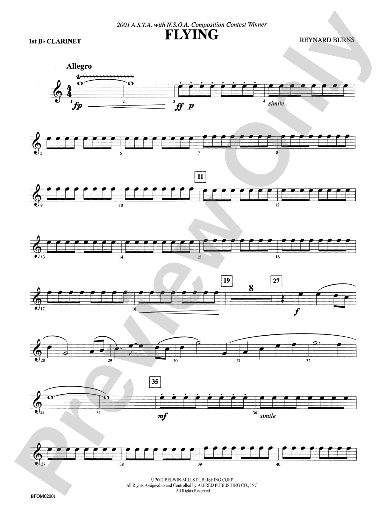 Flying: 1st B-flat Clarinet