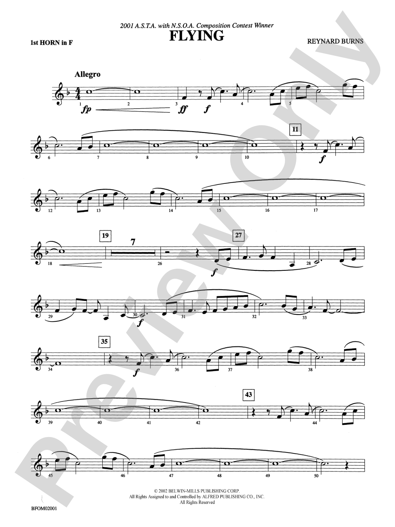 Flying: 1st F Horn