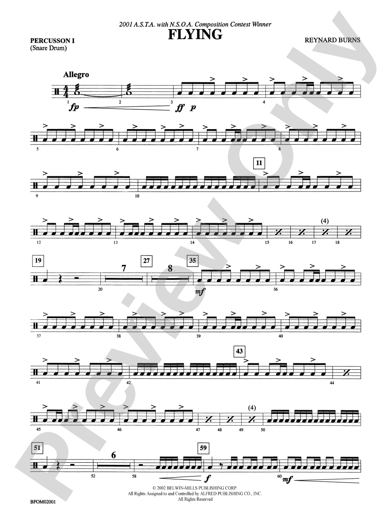Flying: 1st Percussion