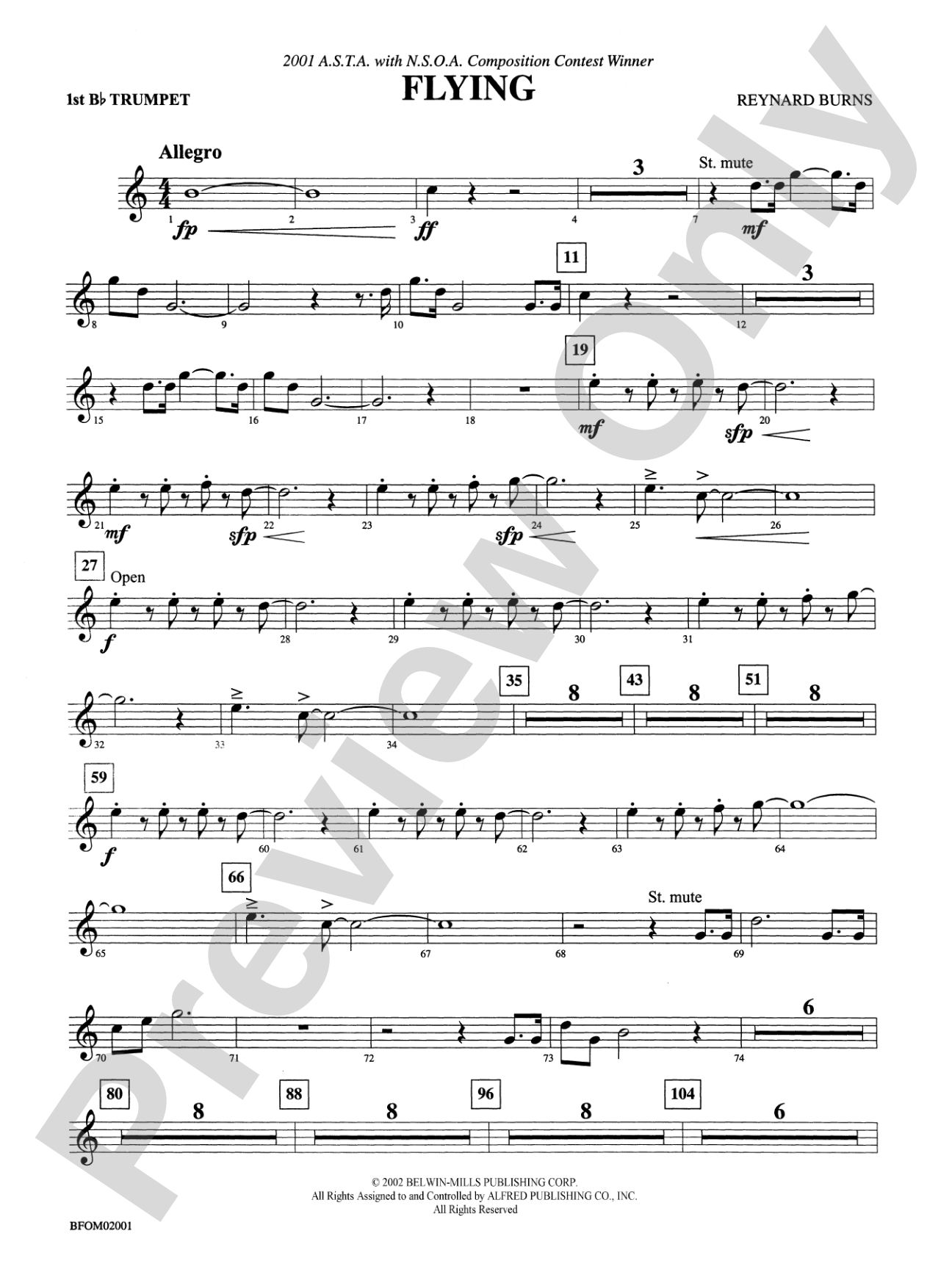 Flying: 1st B-flat Trumpet