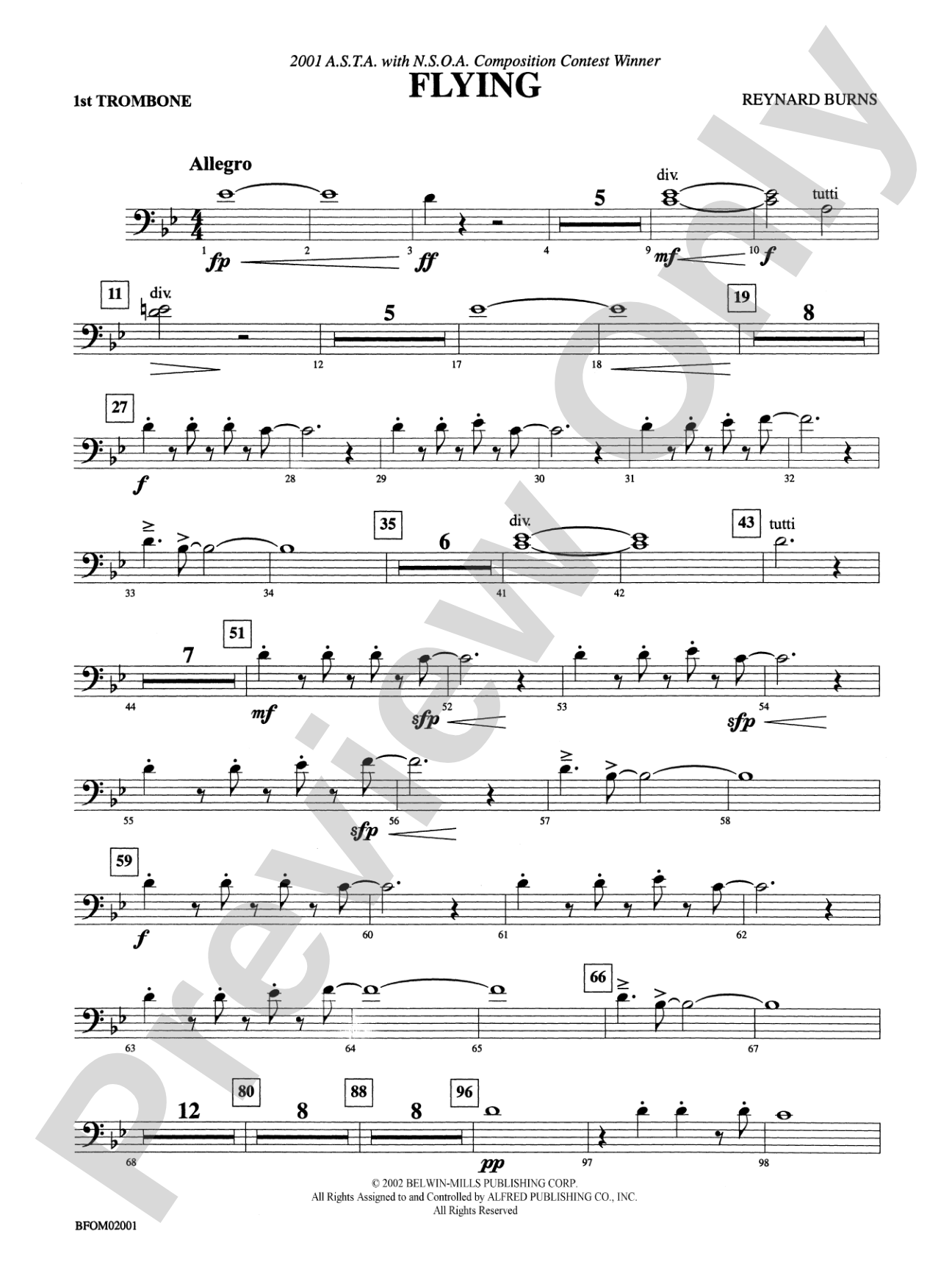 Flying: 1st Trombone